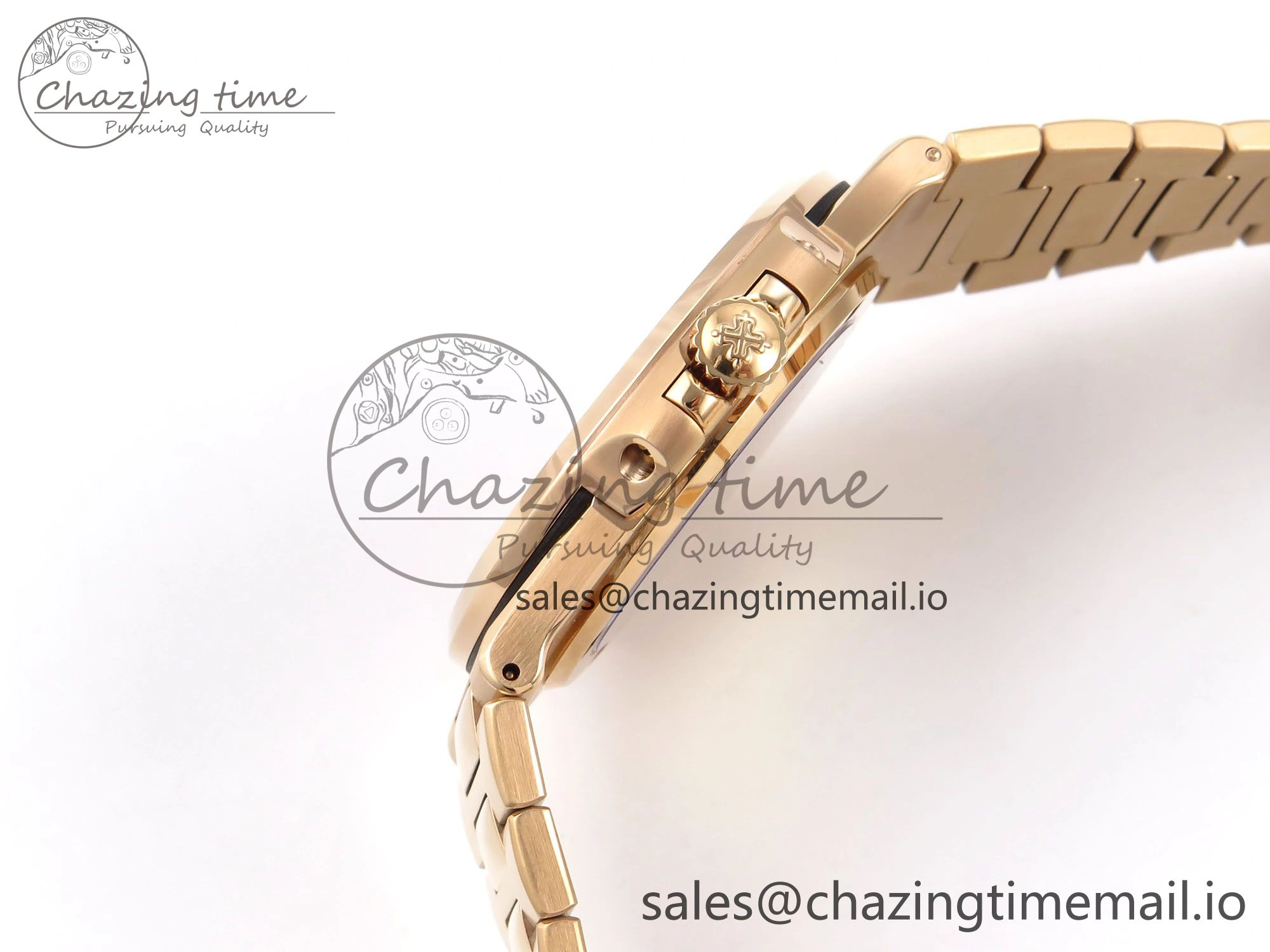 Nautilus 5711 1R RG 3KF 1:1 Best Edition Brown Textured Dial on RG Bracelet A324 Super Clone V2