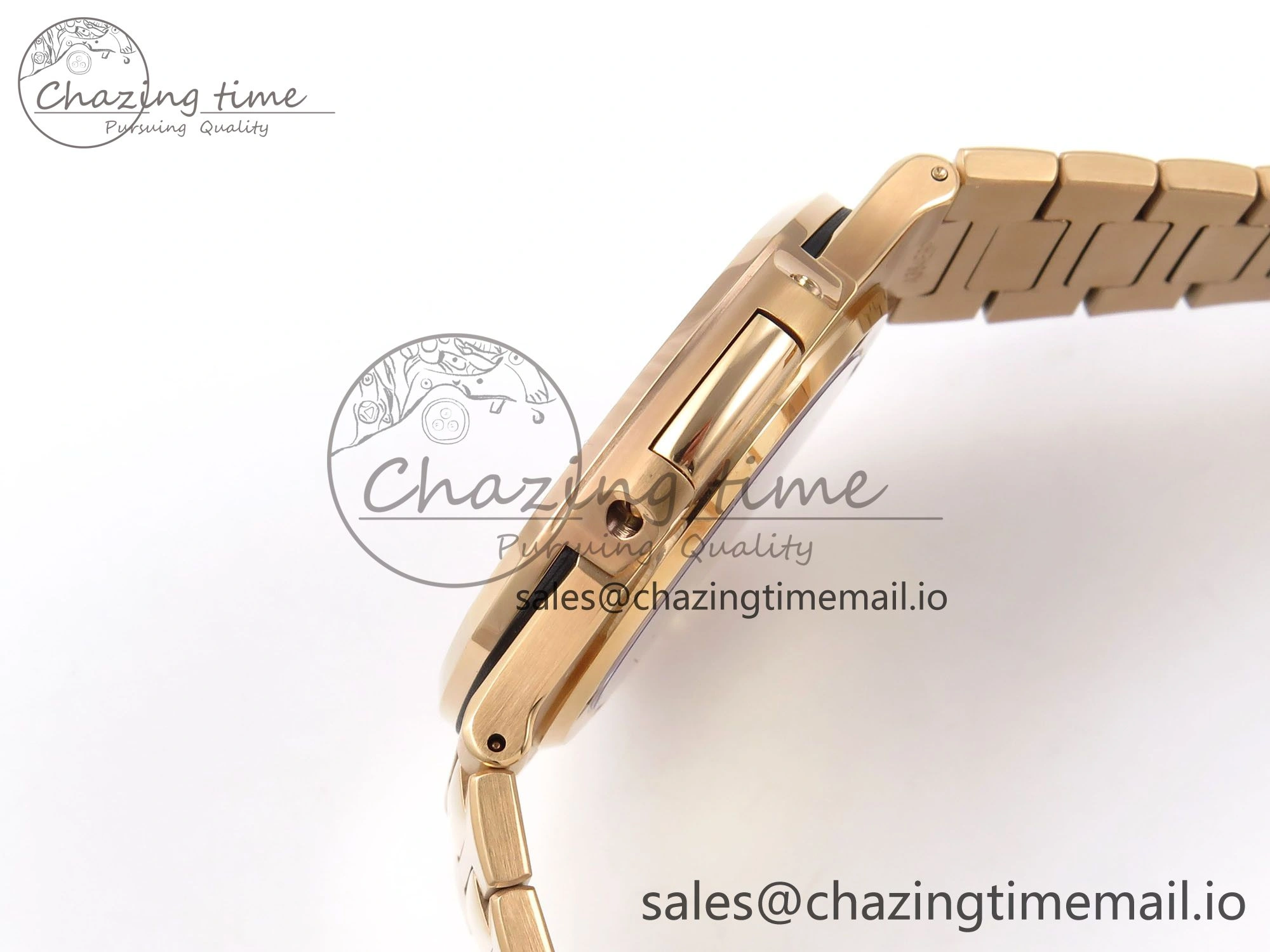 Nautilus 5711 1R RG 3KF 1:1 Best Edition Brown Textured Dial on RG Bracelet A324 Super Clone V2