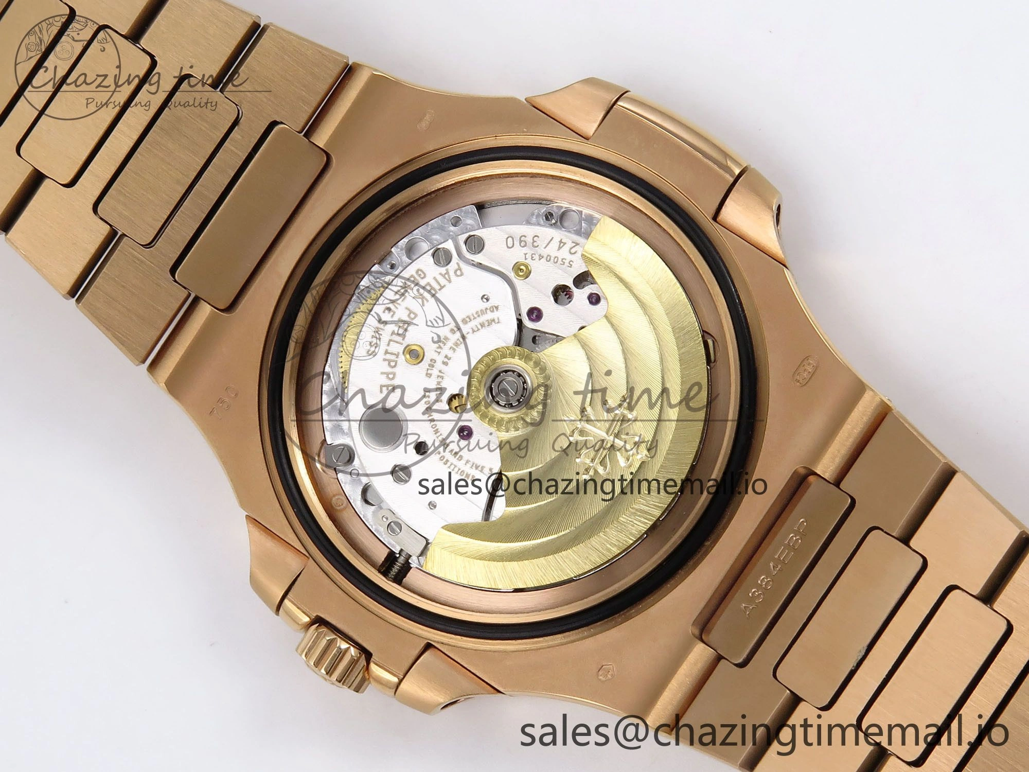Nautilus 5711 1R RG 3KF 1:1 Best Edition Brown Textured Dial on RG Bracelet A324 Super Clone V2