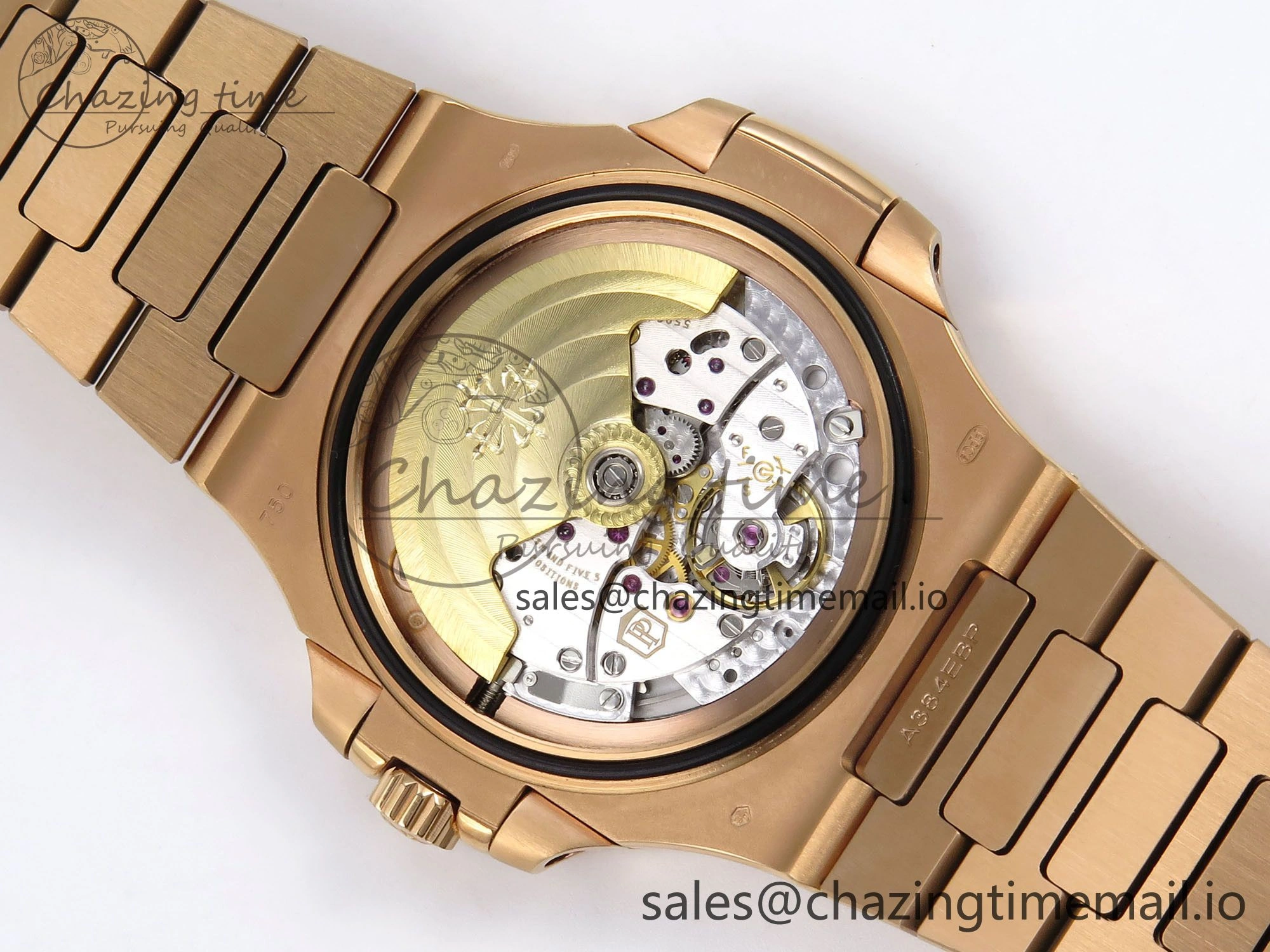 Nautilus 5711 1R RG 3KF 1:1 Best Edition Brown Textured Dial on RG Bracelet A324 Super Clone V2