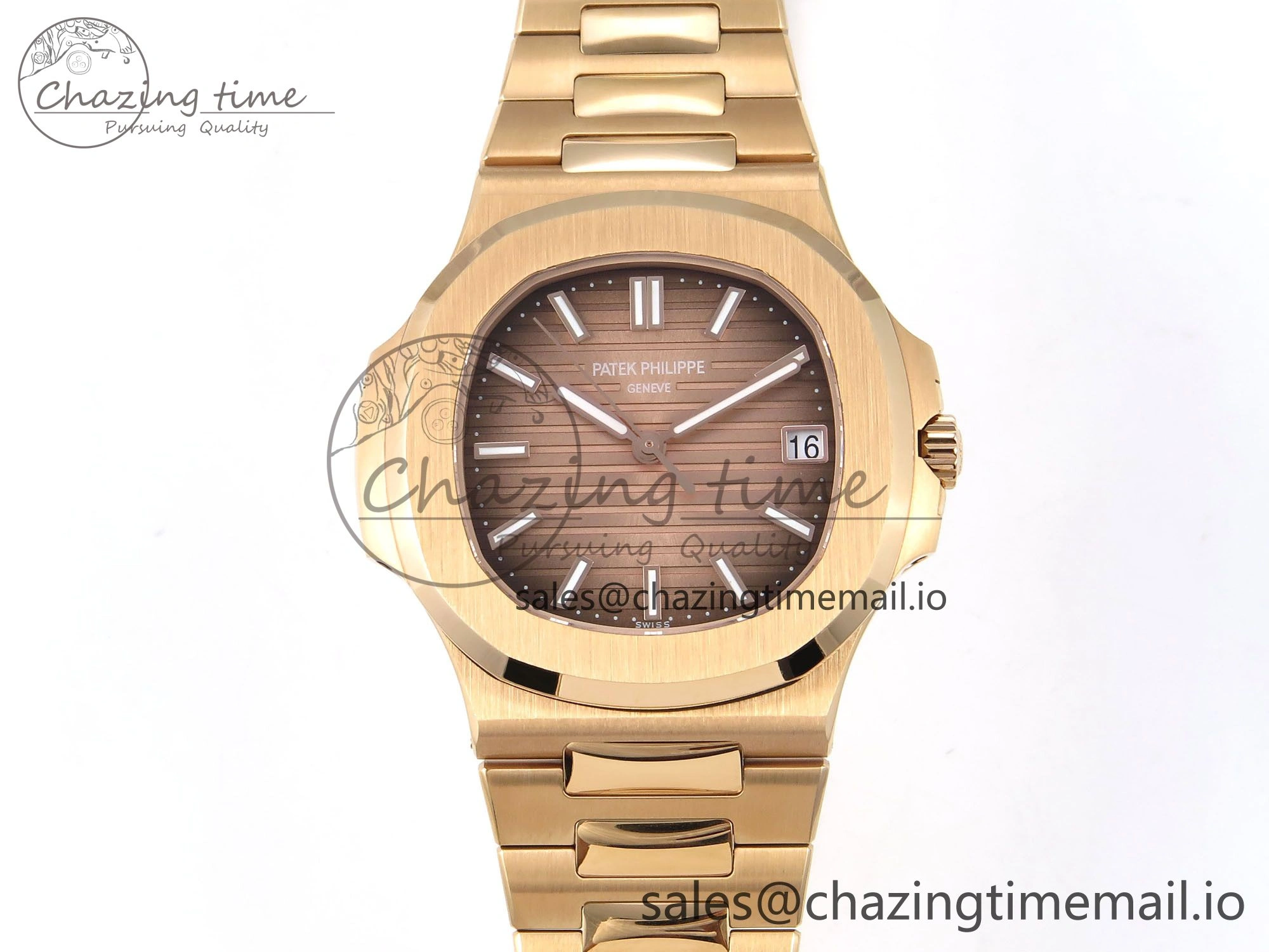 Nautilus 5711 1R RG 3KF 1:1 Best Edition Brown Textured Dial on RG Bracelet A324 Super Clone V2