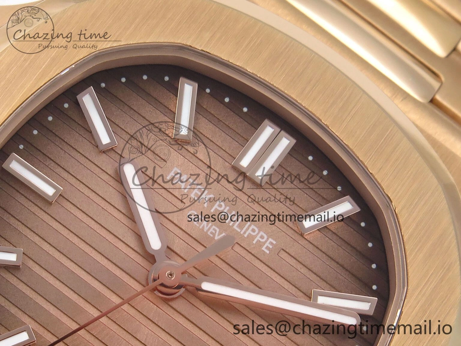 Nautilus 5711 1R RG 3KF 1:1 Best Edition Brown Textured Dial on RG Bracelet A324 Super Clone V2