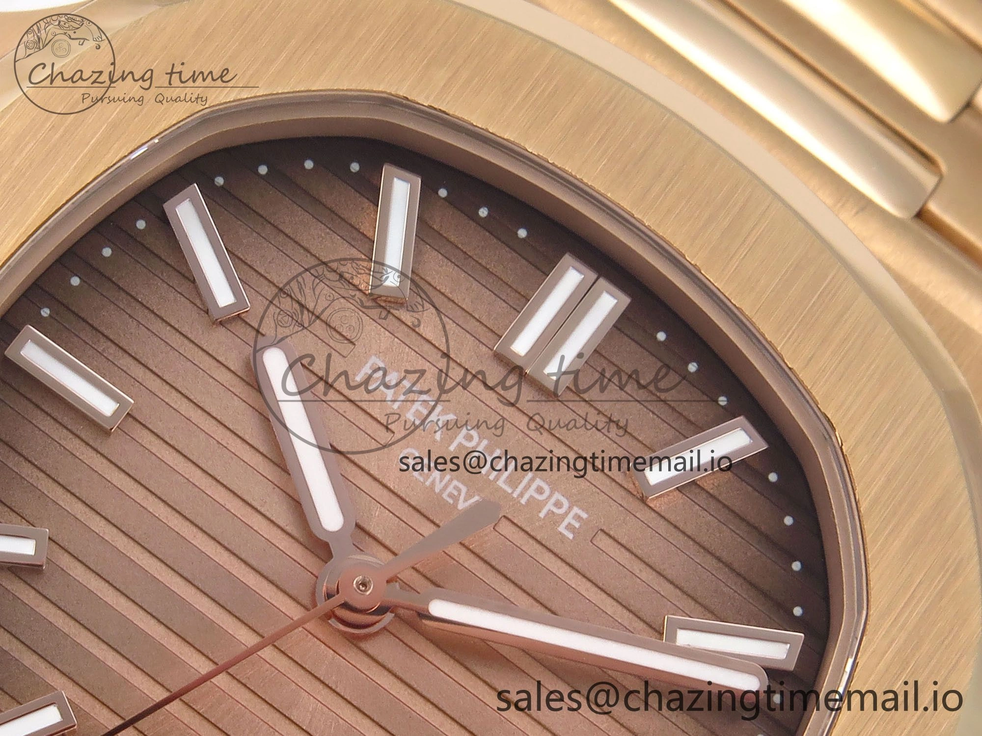 Nautilus 5711 1R RG 3KF 1:1 Best Edition Brown Textured Dial on RG Bracelet A324 Super Clone V2