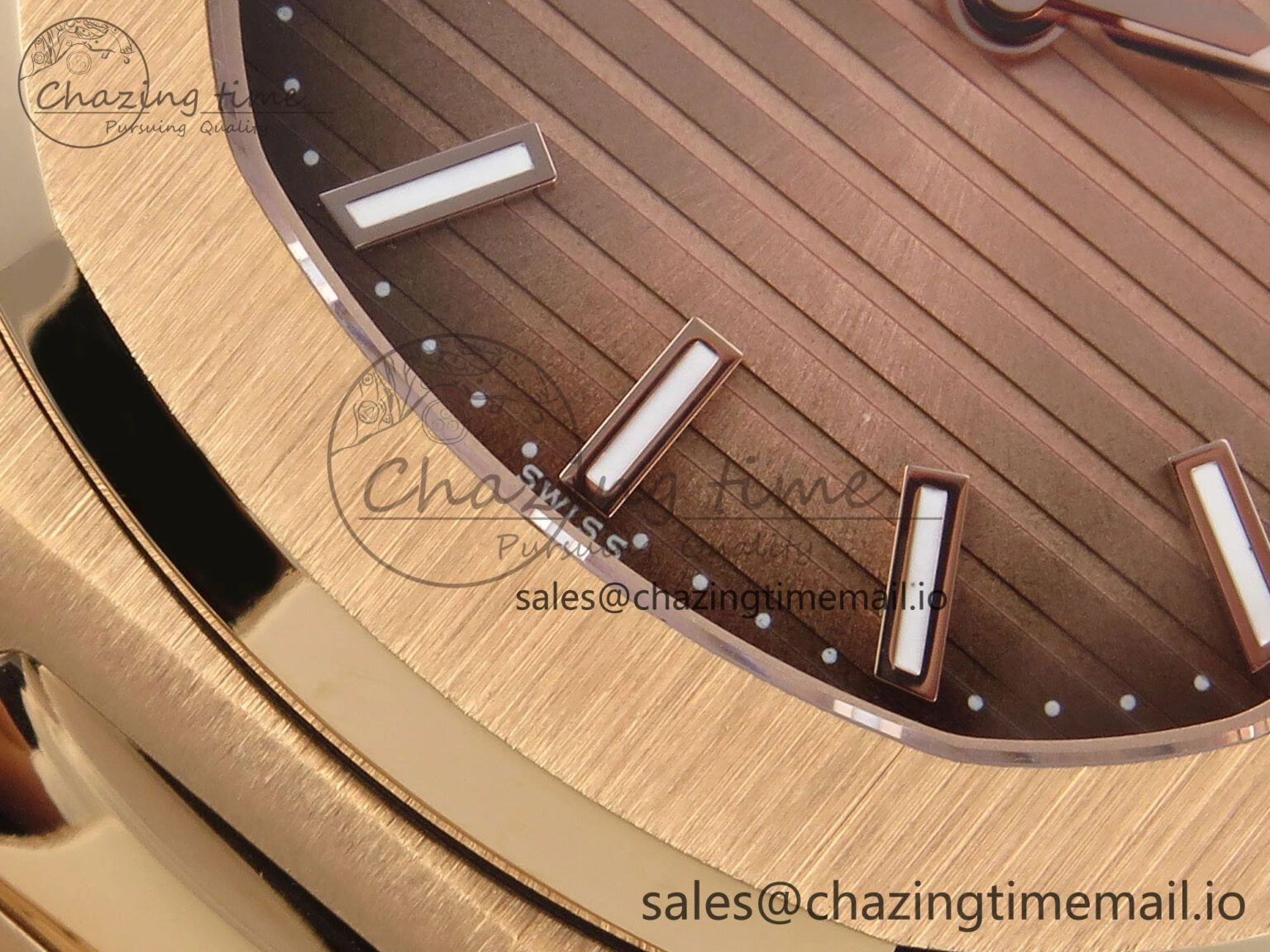 Nautilus 5711 1R RG 3KF 1:1 Best Edition Brown Textured Dial on RG Bracelet A324 Super Clone V2