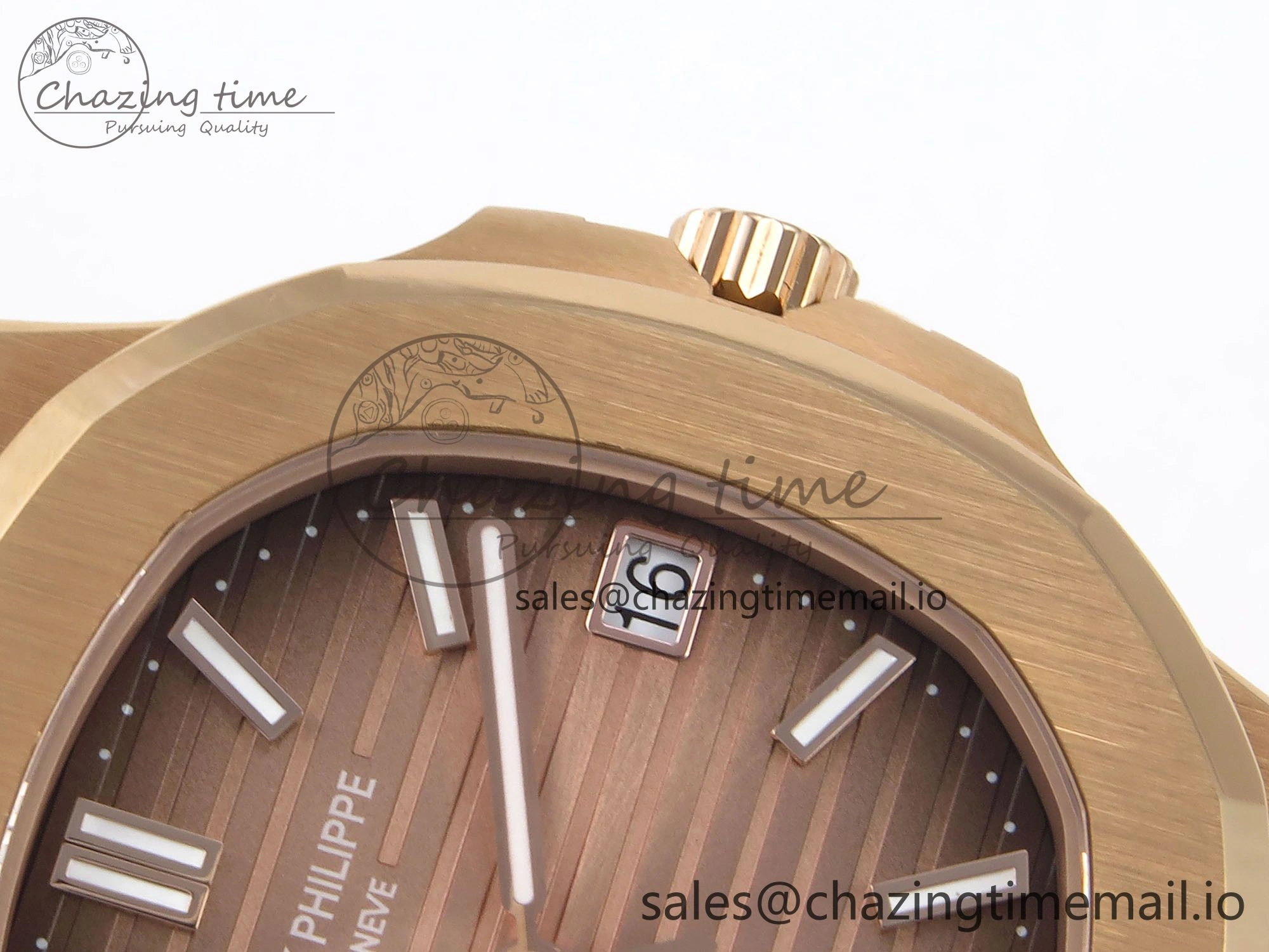 Nautilus 5711 1R RG 3KF 1:1 Best Edition Brown Textured Dial on RG Bracelet A324 Super Clone V2