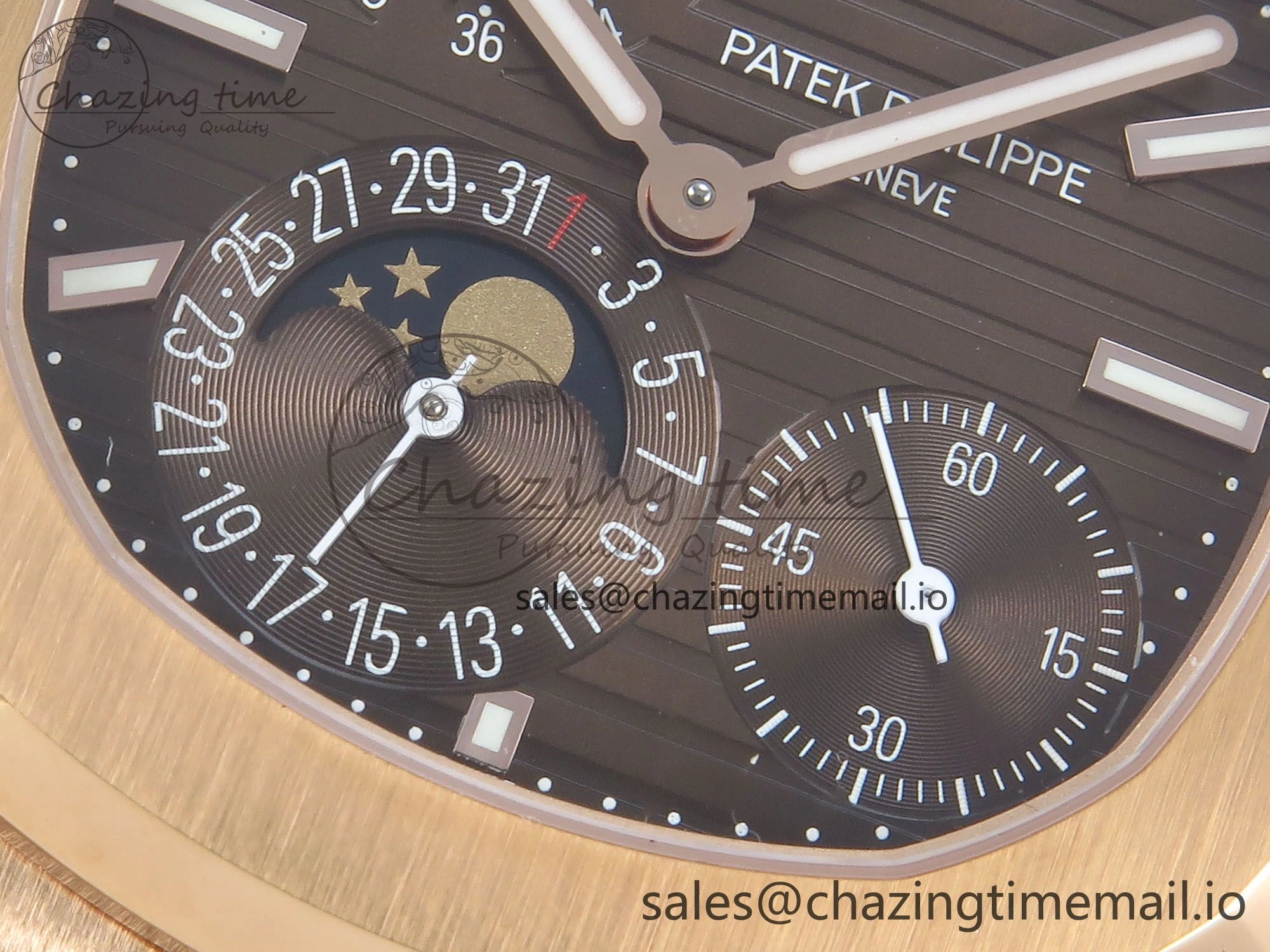 Nautilus 5712 RG OMEF 1:1 Best Edition Brown Dial on RG Bracelet A240 Super Clone