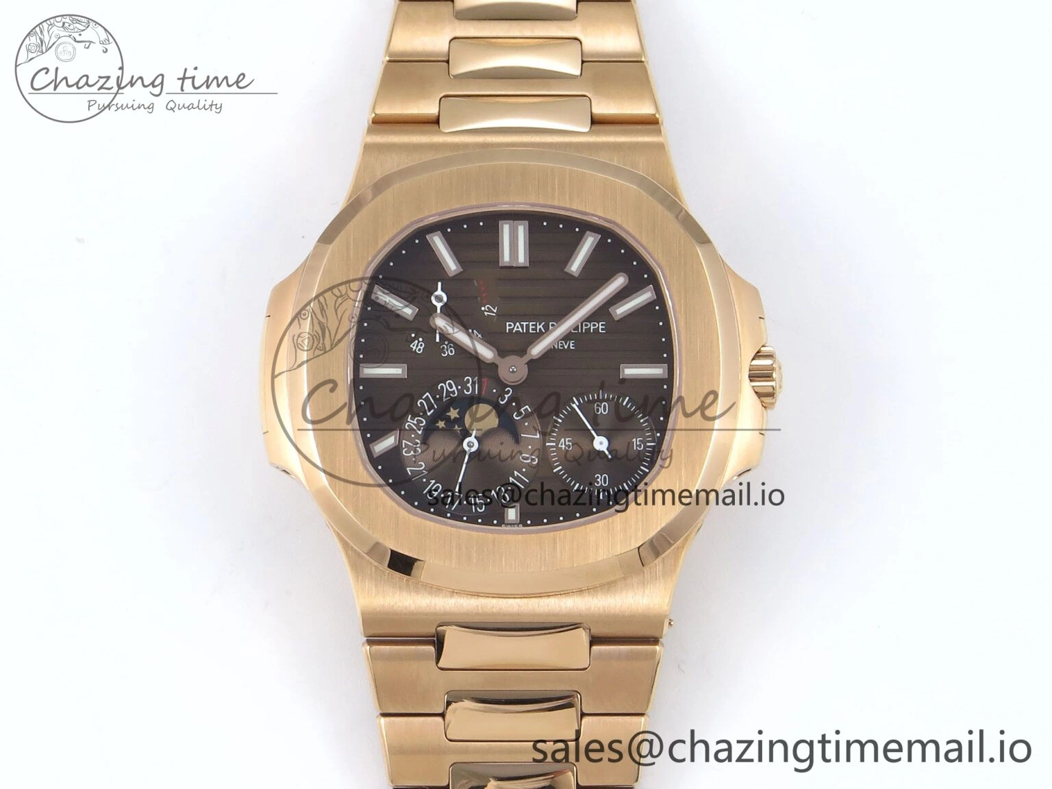 Nautilus 5712 RG OMEF 1:1 Best Edition Brown Dial on RG Bracelet A240 Super Clone