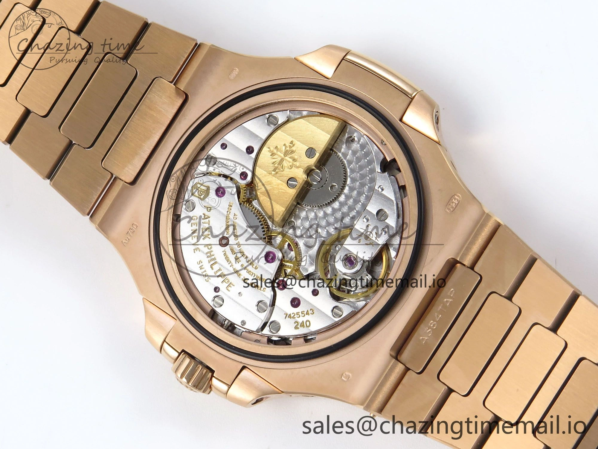 Nautilus 5712 RG OMEF 1:1 Best Edition Brown Dial on RG Bracelet A240 Super Clone