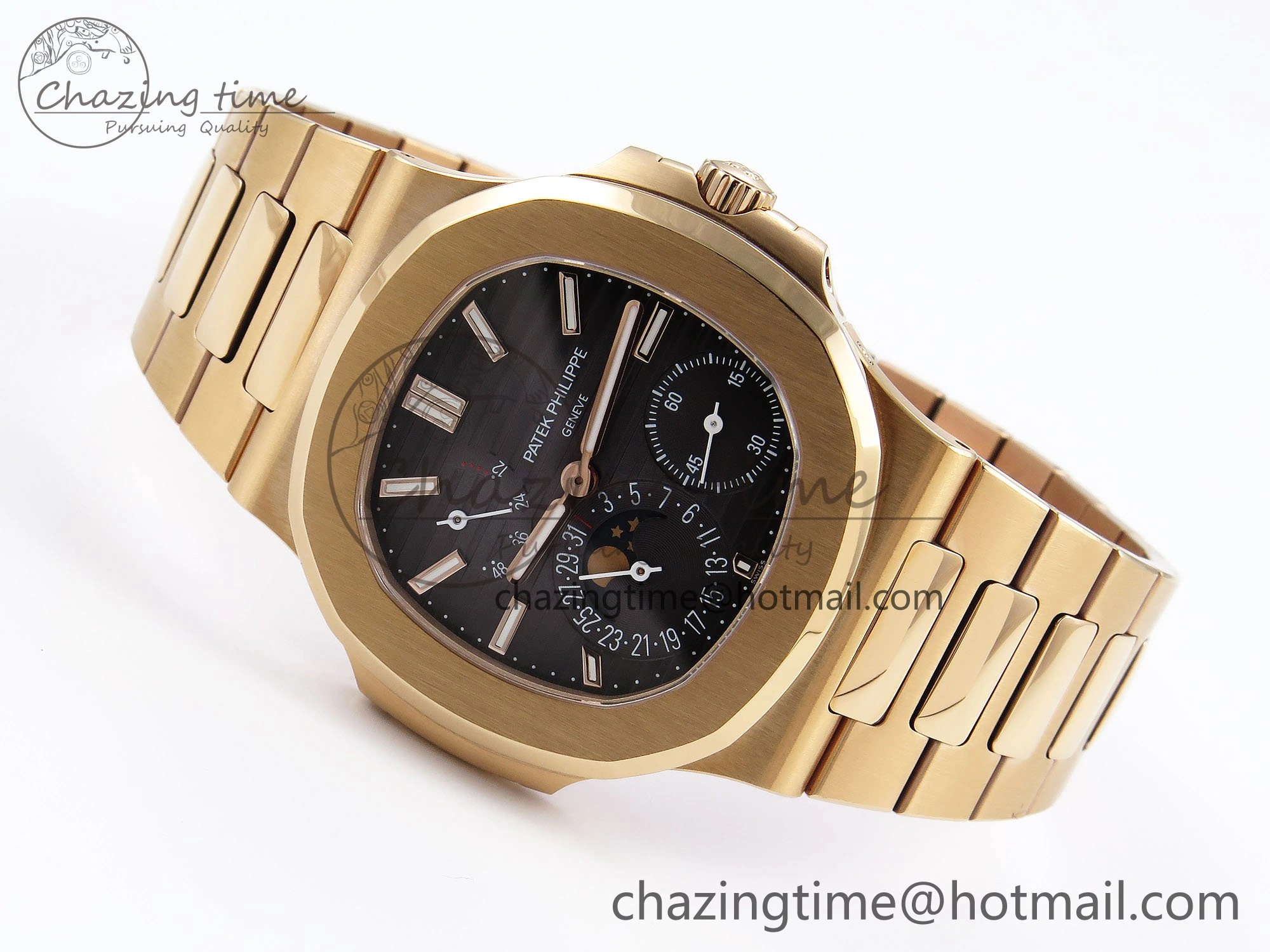 Nautilus 5712 RG PPF 1:1 Best Edition Brown Dial on RG Bracelet A240 Super Clone V2