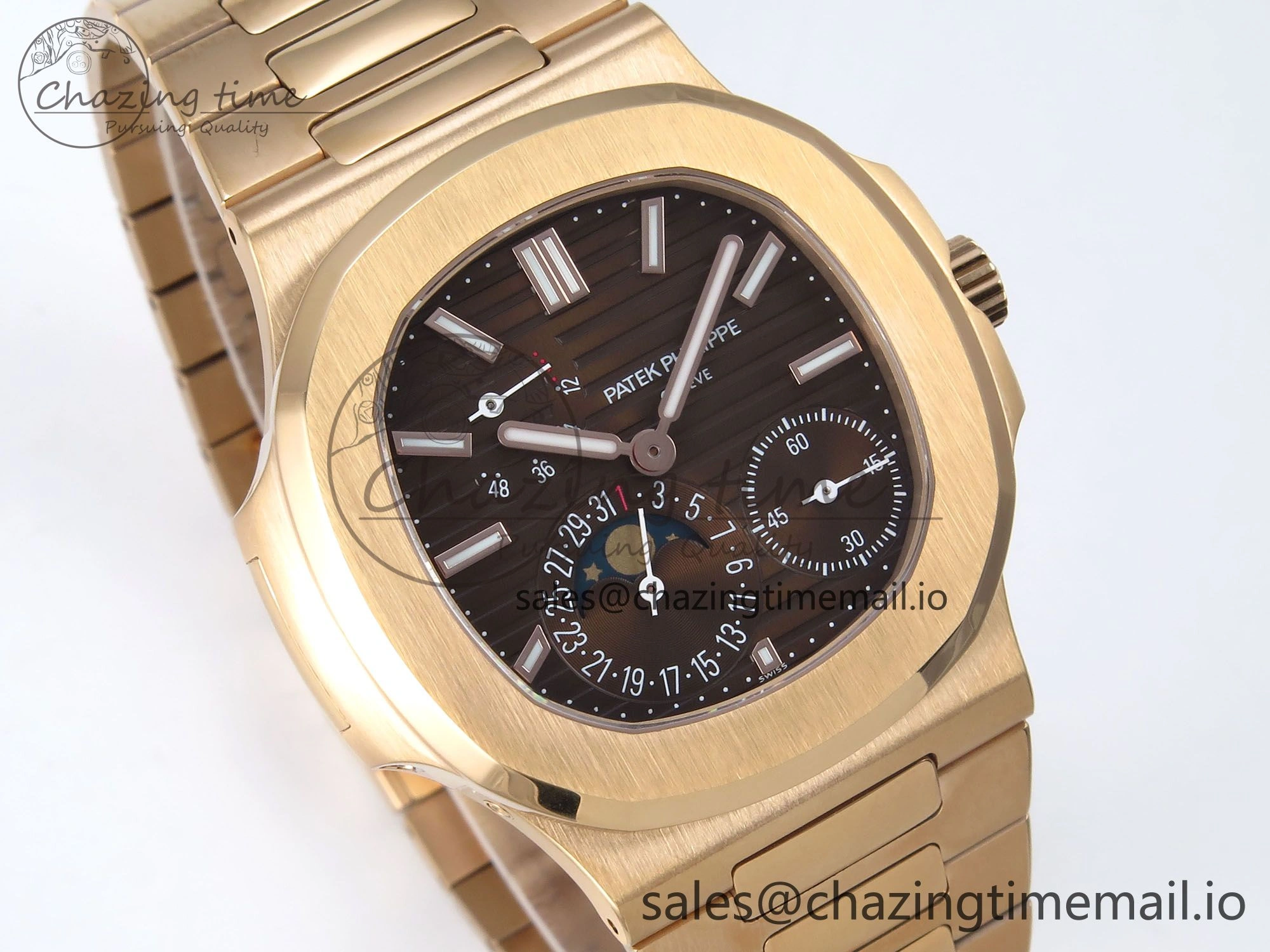 Nautilus 5712 RG PPF 1:1 Best Edition Brown Dial on RG Bracelet A240 Super Clone V3
