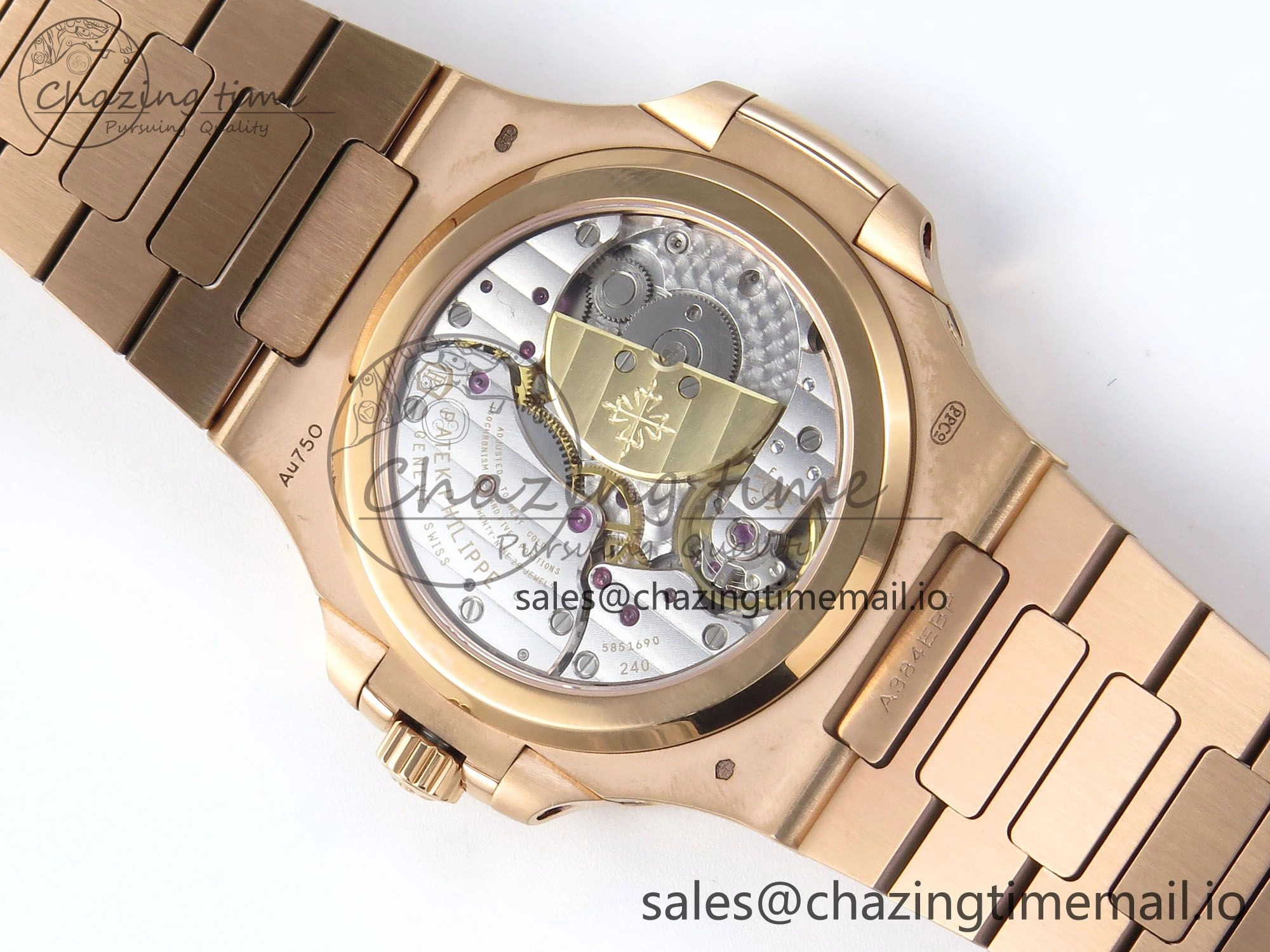 Nautilus 5712 RG PPF 1:1 Best Edition Brown Dial on RG Bracelet A240 Super Clone V3