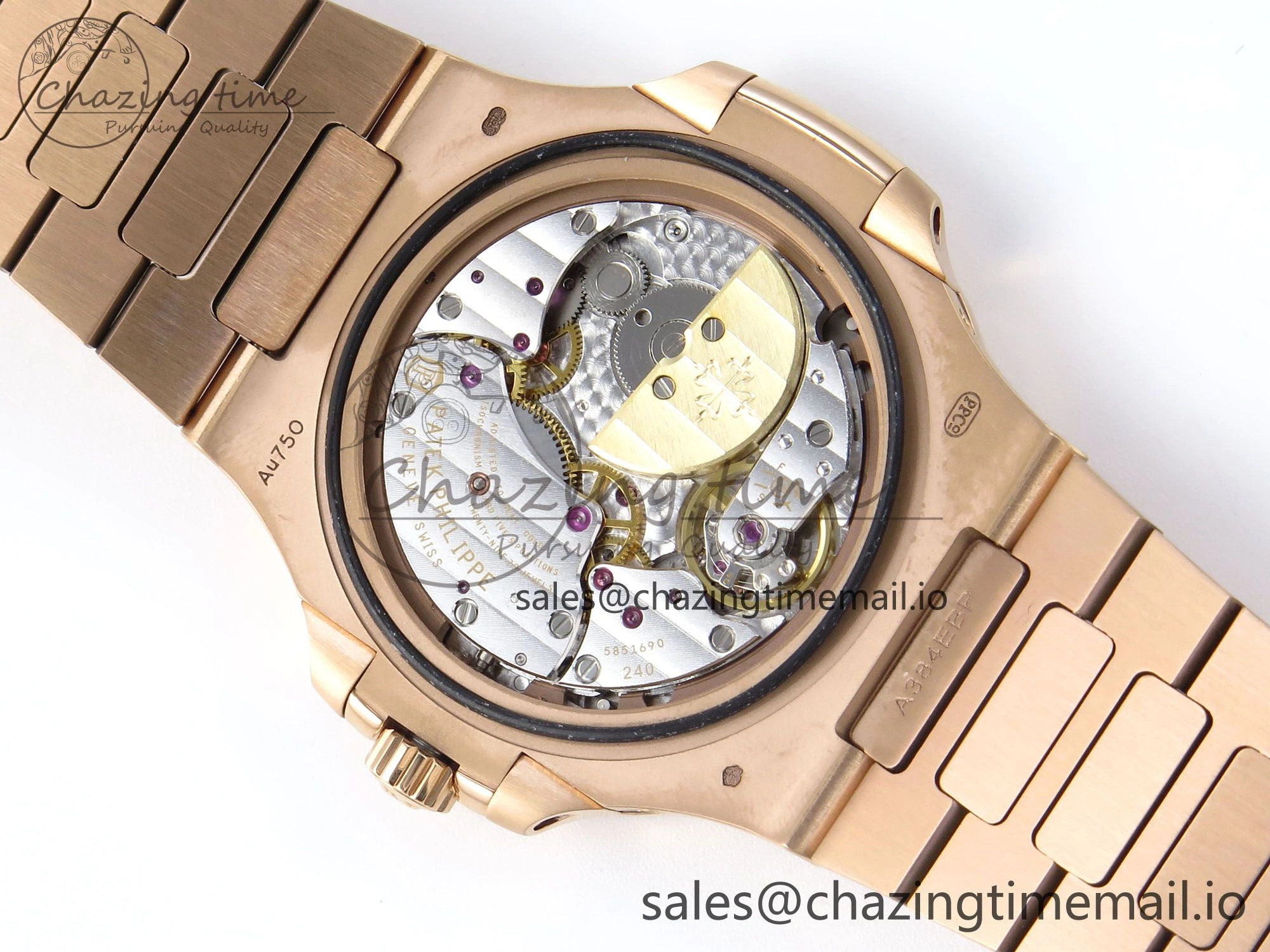 Nautilus 5712 RG PPF 1:1 Best Edition Brown Dial on RG Bracelet A240 Super Clone V3