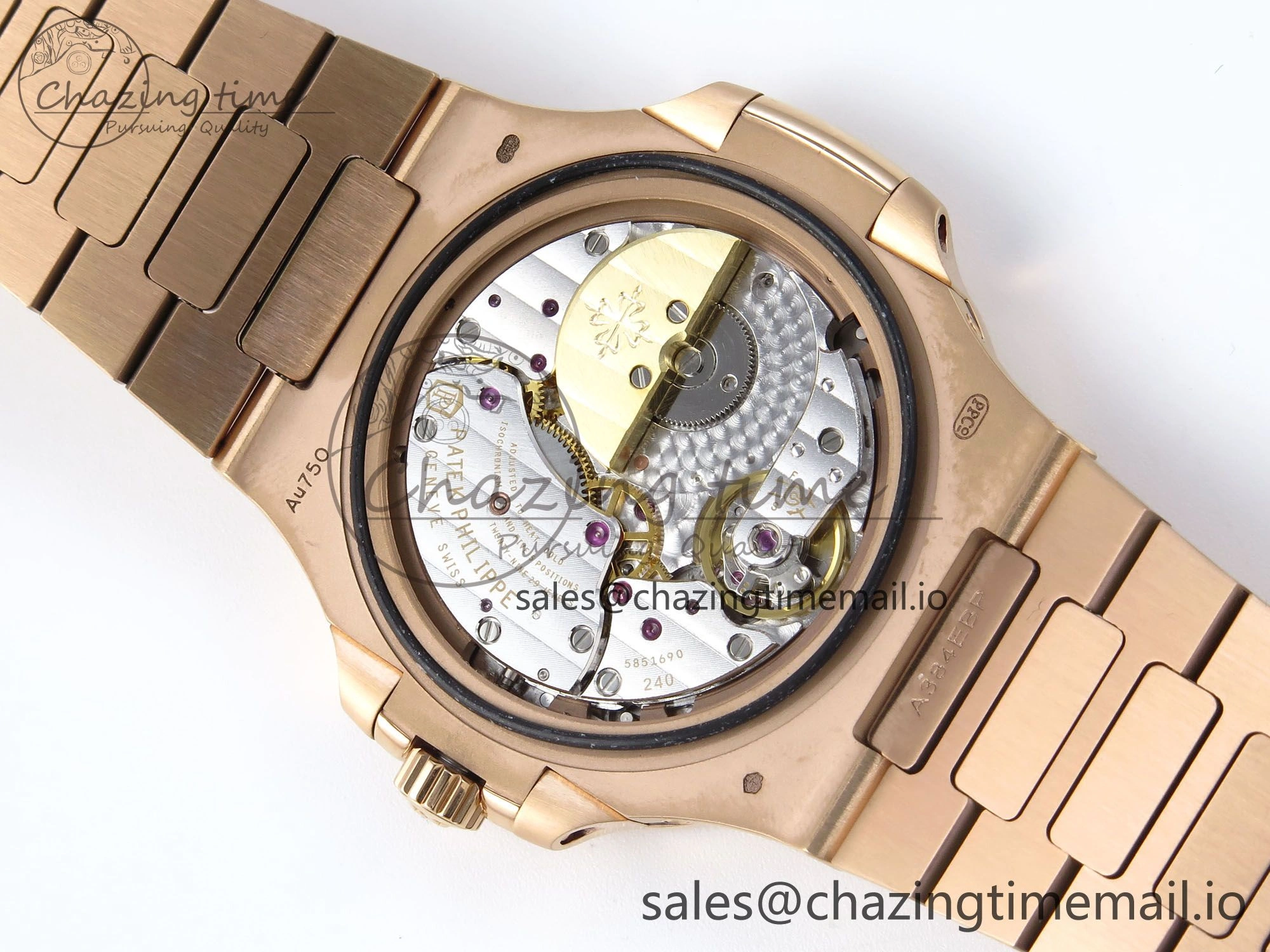 Nautilus 5712 RG PPF 1:1 Best Edition Brown Dial on RG Bracelet A240 Super Clone V3