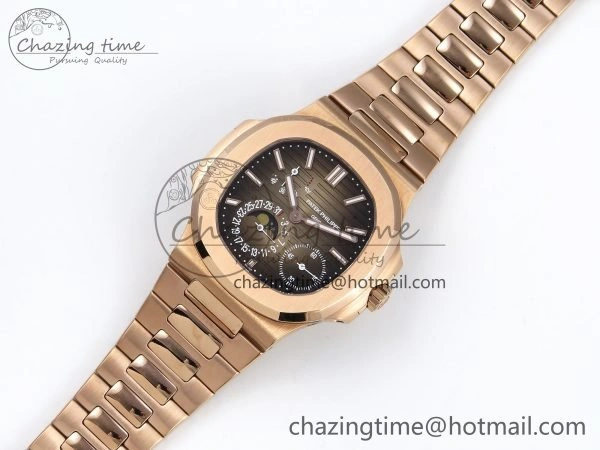 Nautilus 5712 RG PPF 1:1 Best Edition Brown Dial on RG Bracelet A240