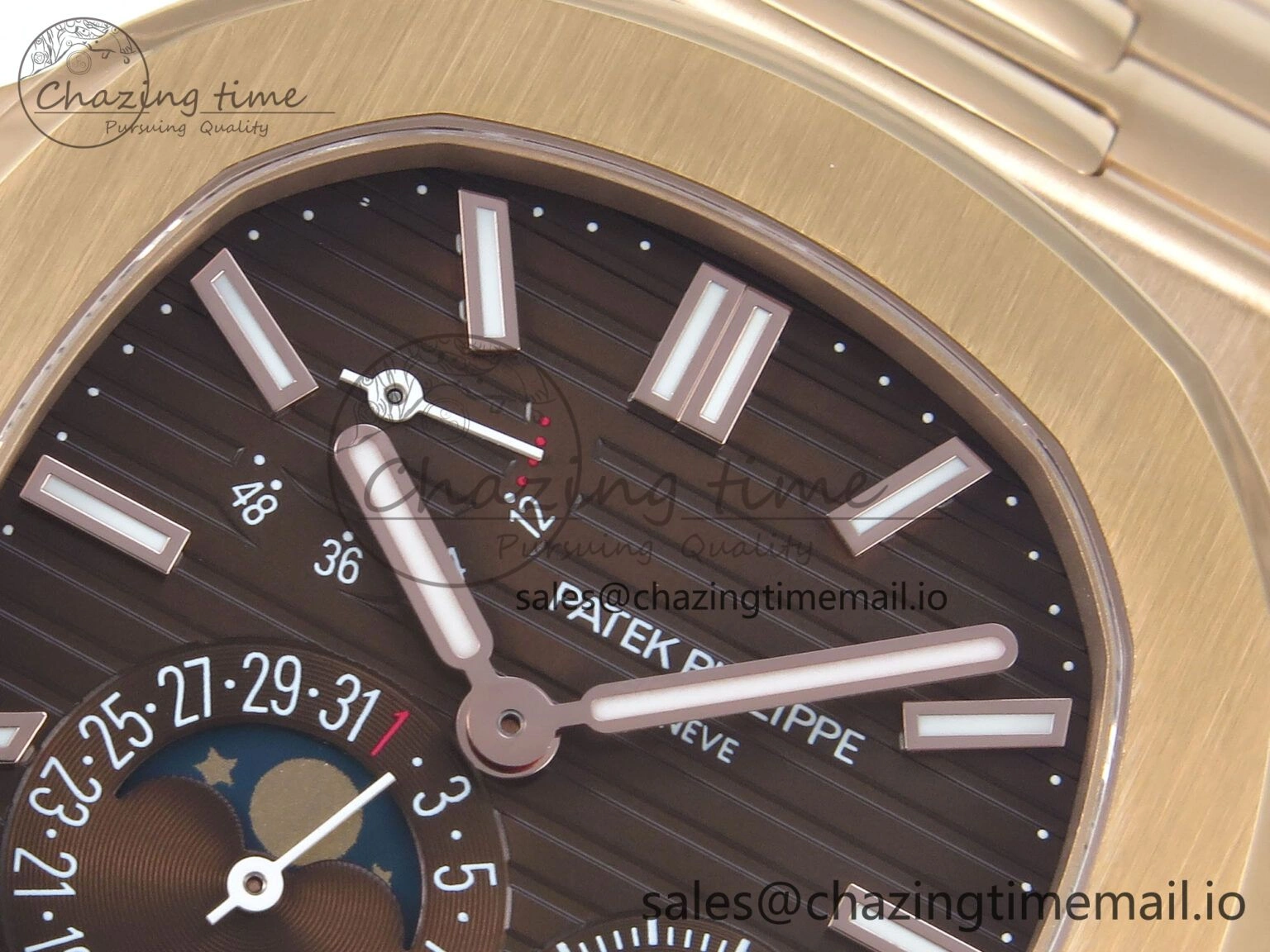 Nautilus 5712 RG PPF 1:1 Best Edition Brown Dial on RG Bracelet PPF240 Super Clone V4+