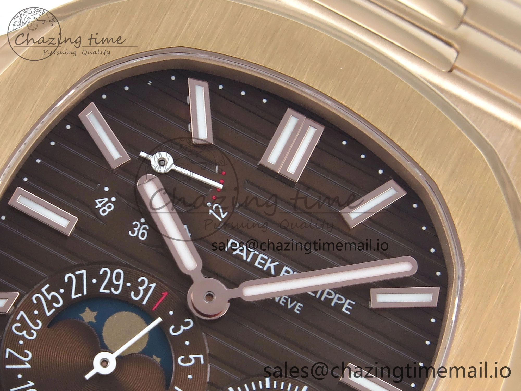 Nautilus 5712 RG PPF 1:1 Best Edition Brown Dial on RG Bracelet PPF240 Super Clone V4+