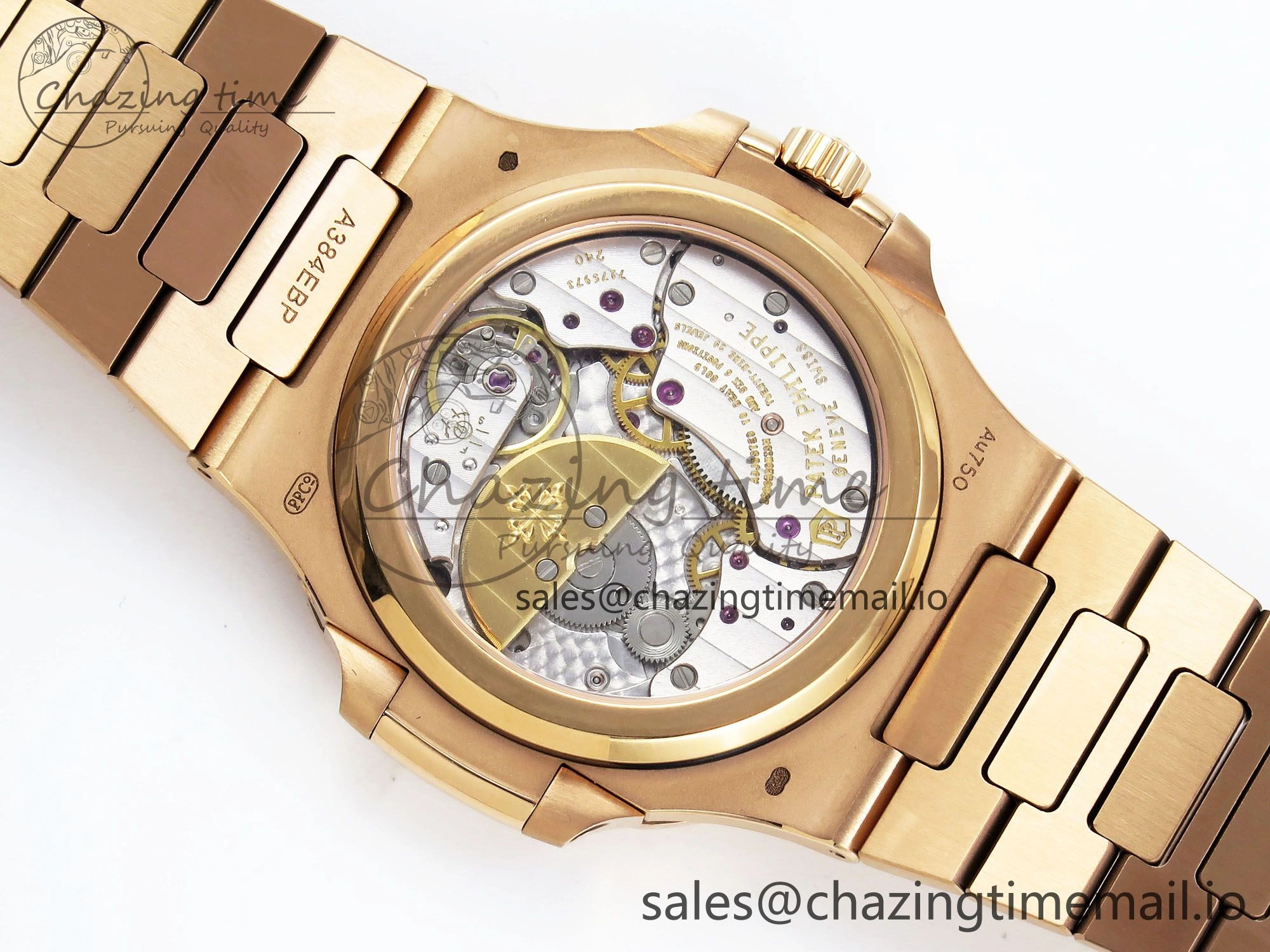 Nautilus 5712 RG PPF 1:1 Best Edition Brown Dial on RG Bracelet PPF240 Super Clone V4+