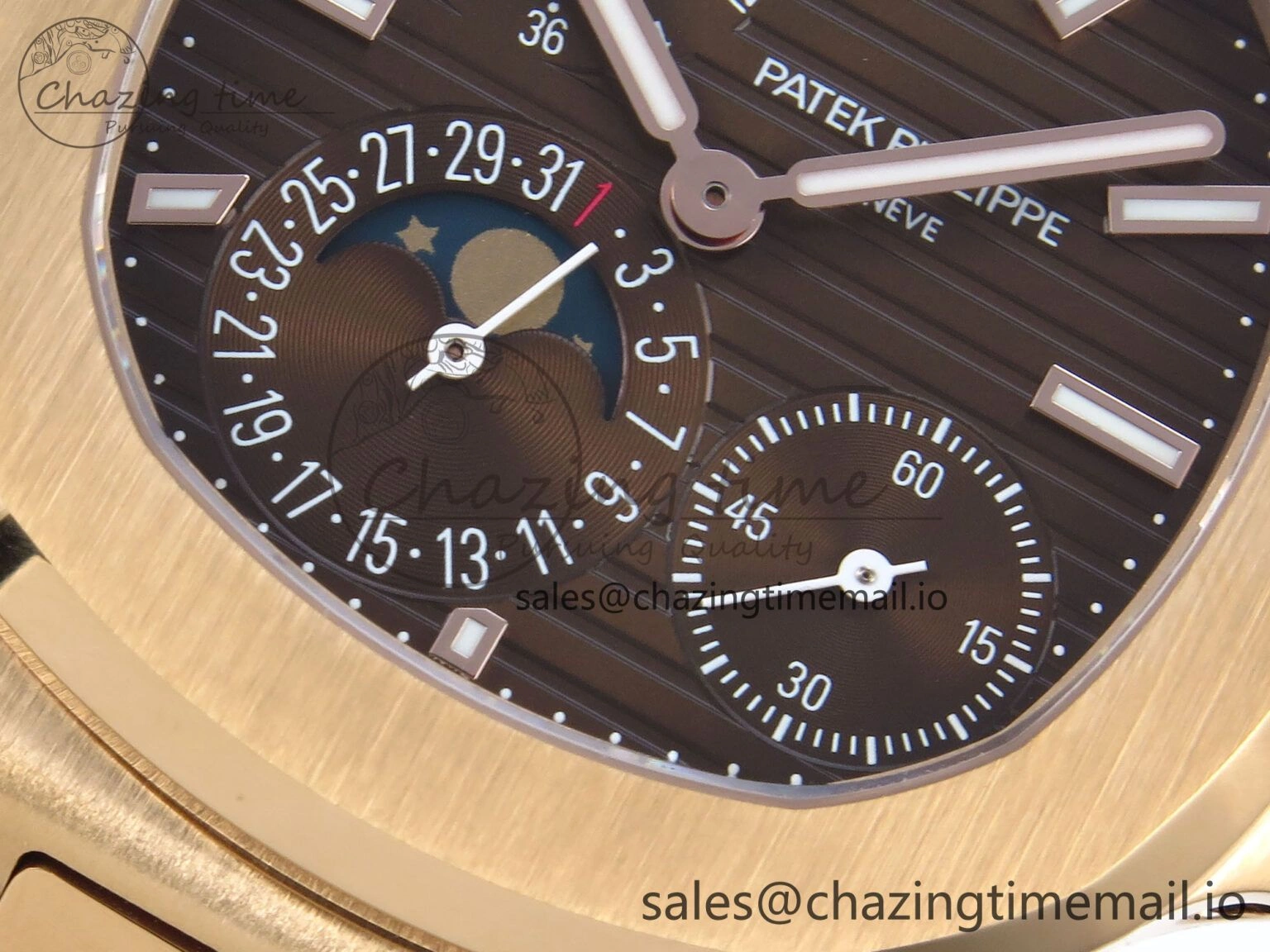 Nautilus 5712 RG PPF 1:1 Best Edition Brown Dial on RG Bracelet PPF240 Super Clone V4+