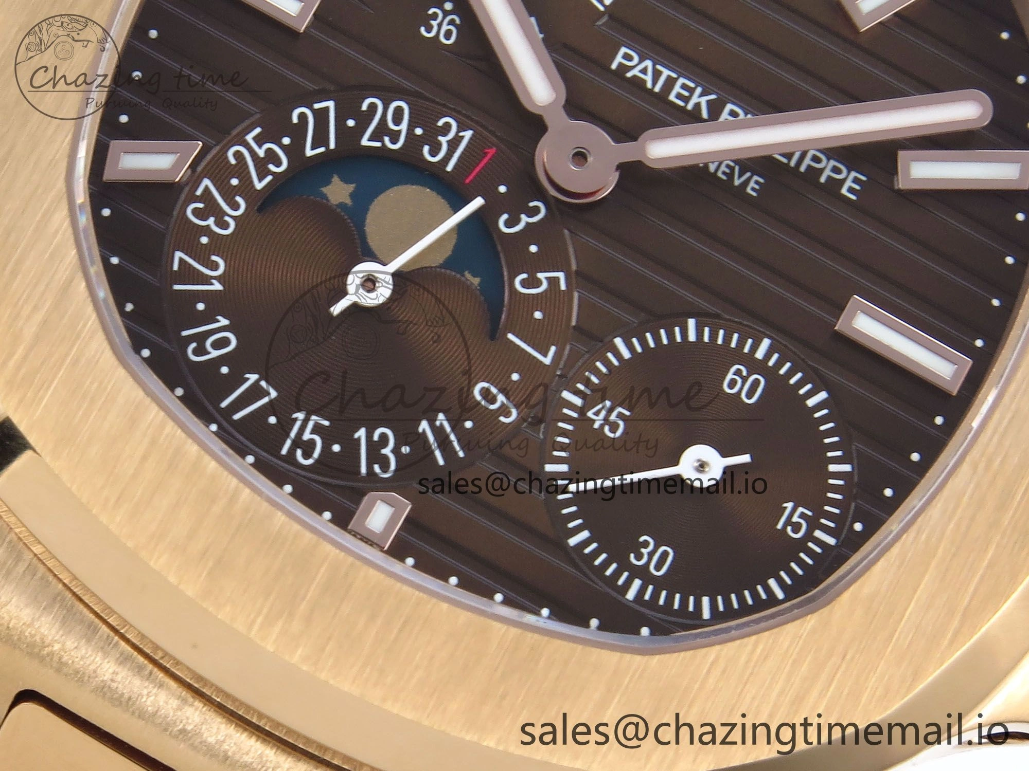 Nautilus 5712 RG PPF 1:1 Best Edition Brown Dial on RG Bracelet PPF240 Super Clone V4+