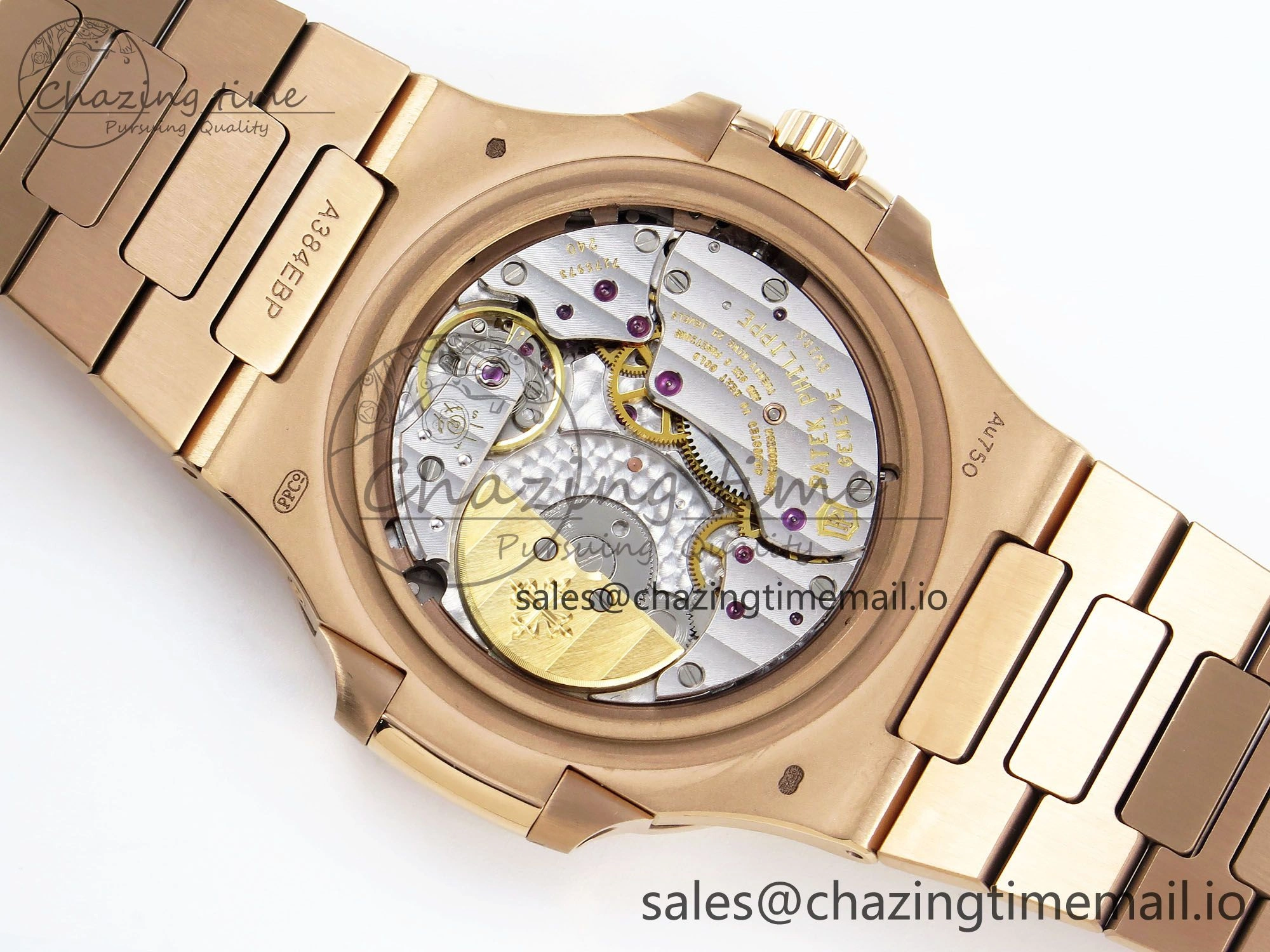Nautilus 5712 RG PPF 1:1 Best Edition Brown Dial on RG Bracelet PPF240 Super Clone V4+