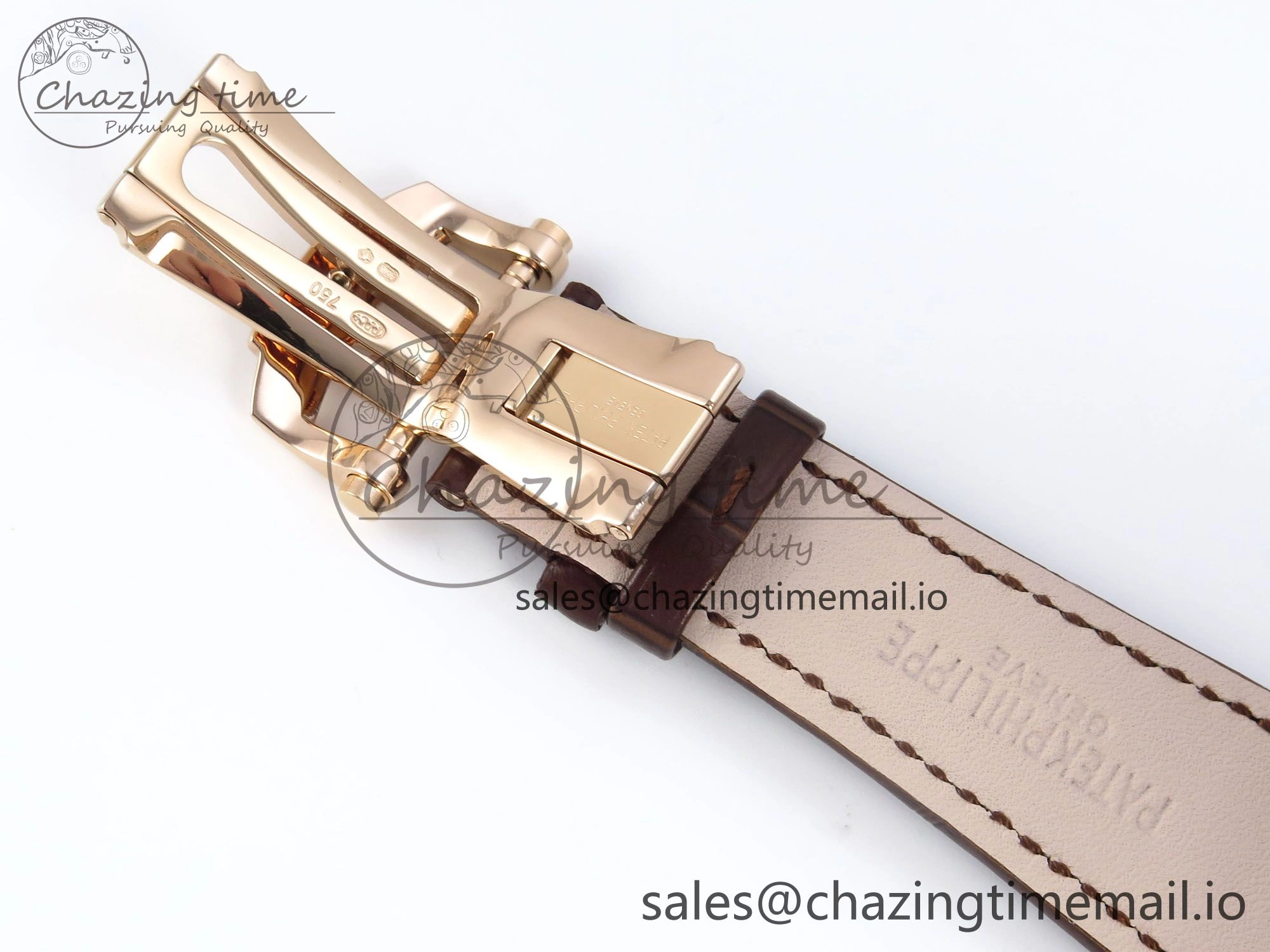 Nautilus 5712 RG PPF 1:1 Best Edition Gray Dial Diamonds Bezel on Brown Leather Strap A240 Super Clone V3
