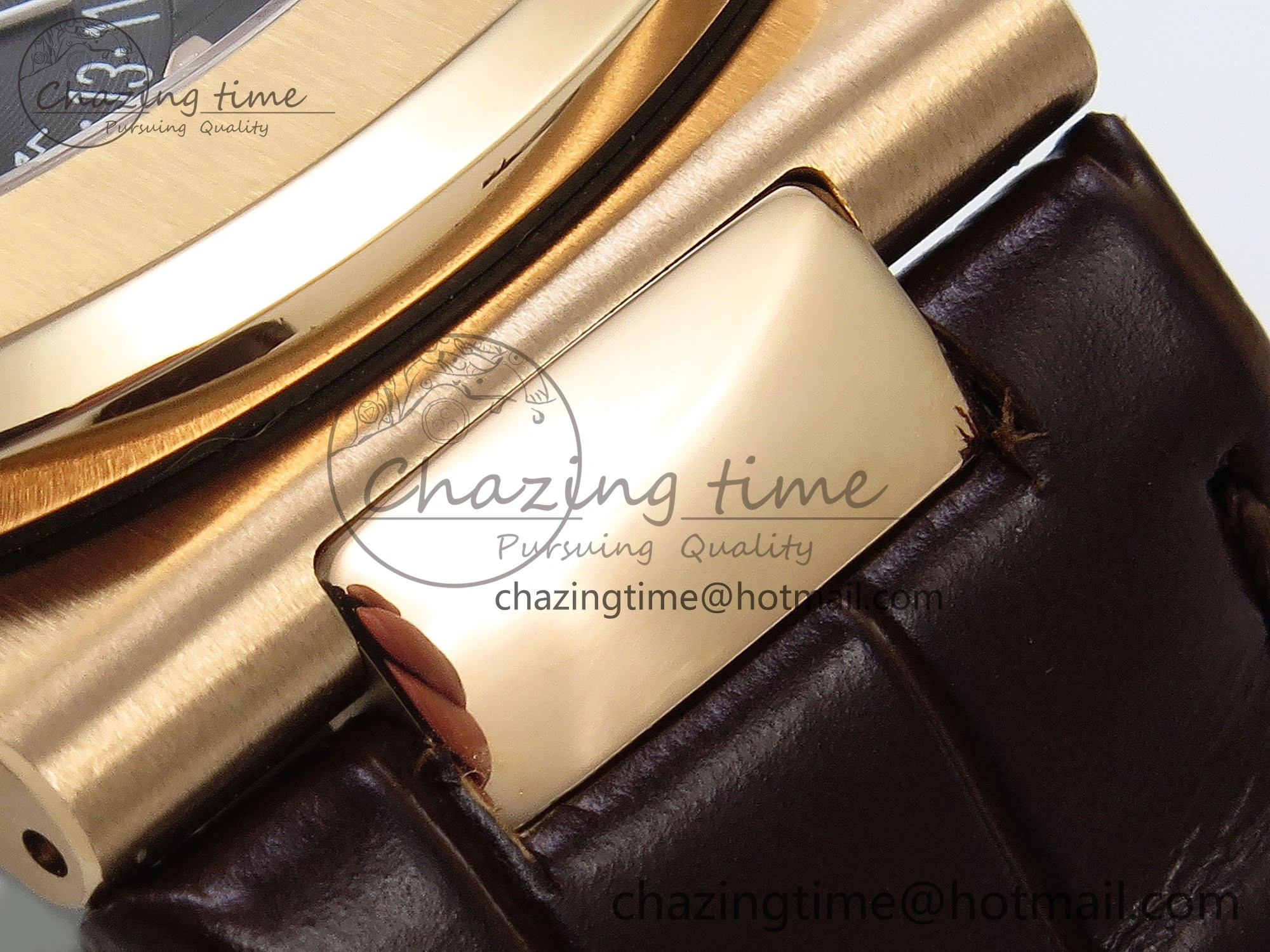 Nautilus 5712 RG PPF 1:1 Best Edition Gray Dial on Brown Leather Strap A240 Super Clone V2