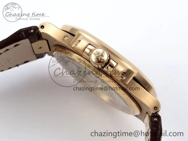 Nautilus 5712 RG PPF 1:1 Best Edition Gray Dial on Brown Leather Strap A240 Super Clone V2