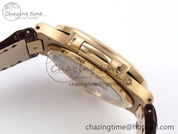 Nautilus 5712 RG PPF 1:1 Best Edition Gray Dial on Brown Leather Strap A240 Super Clone V2