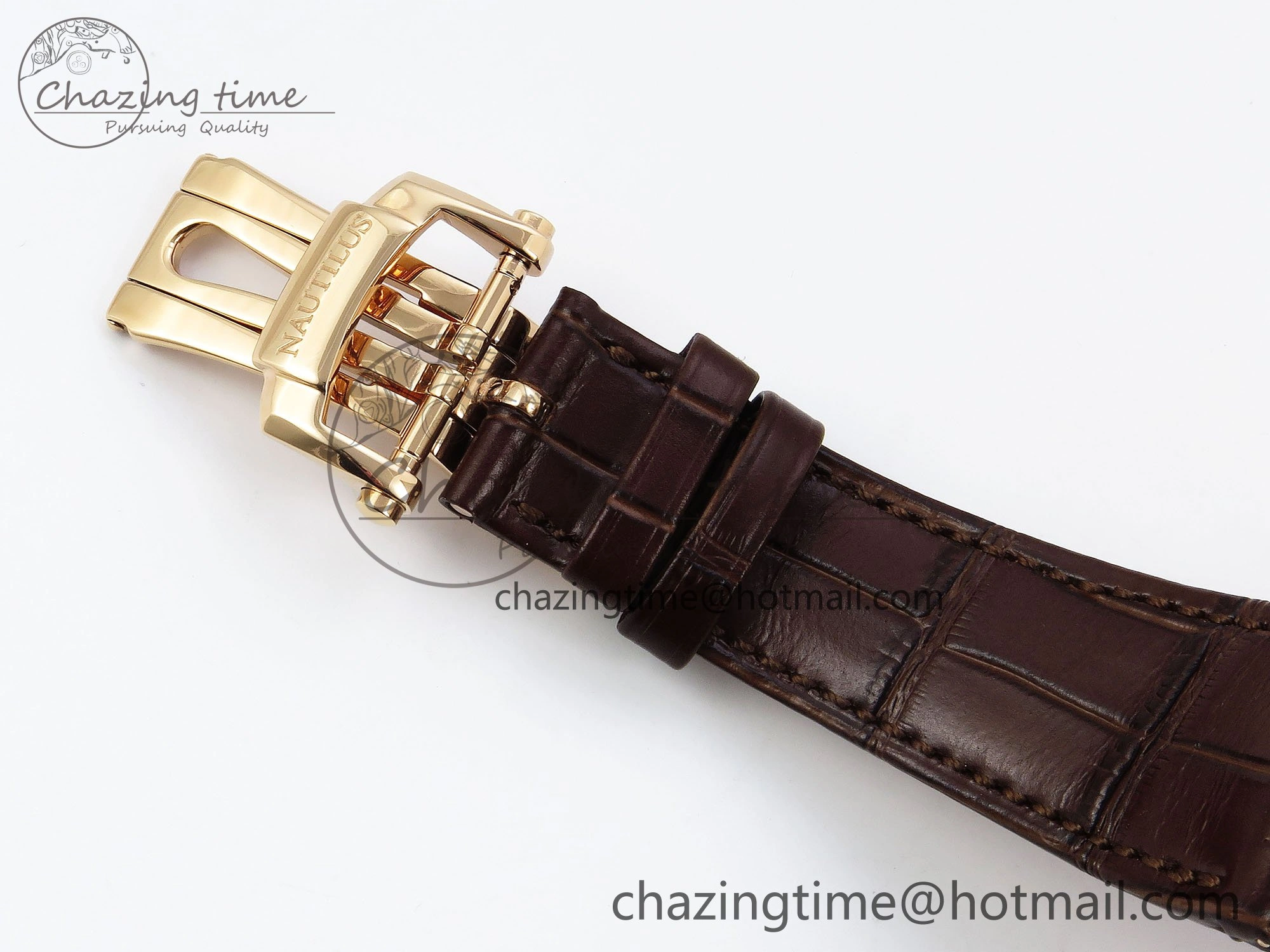 Nautilus 5712 RG PPF 1:1 Best Edition Gray Dial on Brown Leather Strap A240 Super Clone V2