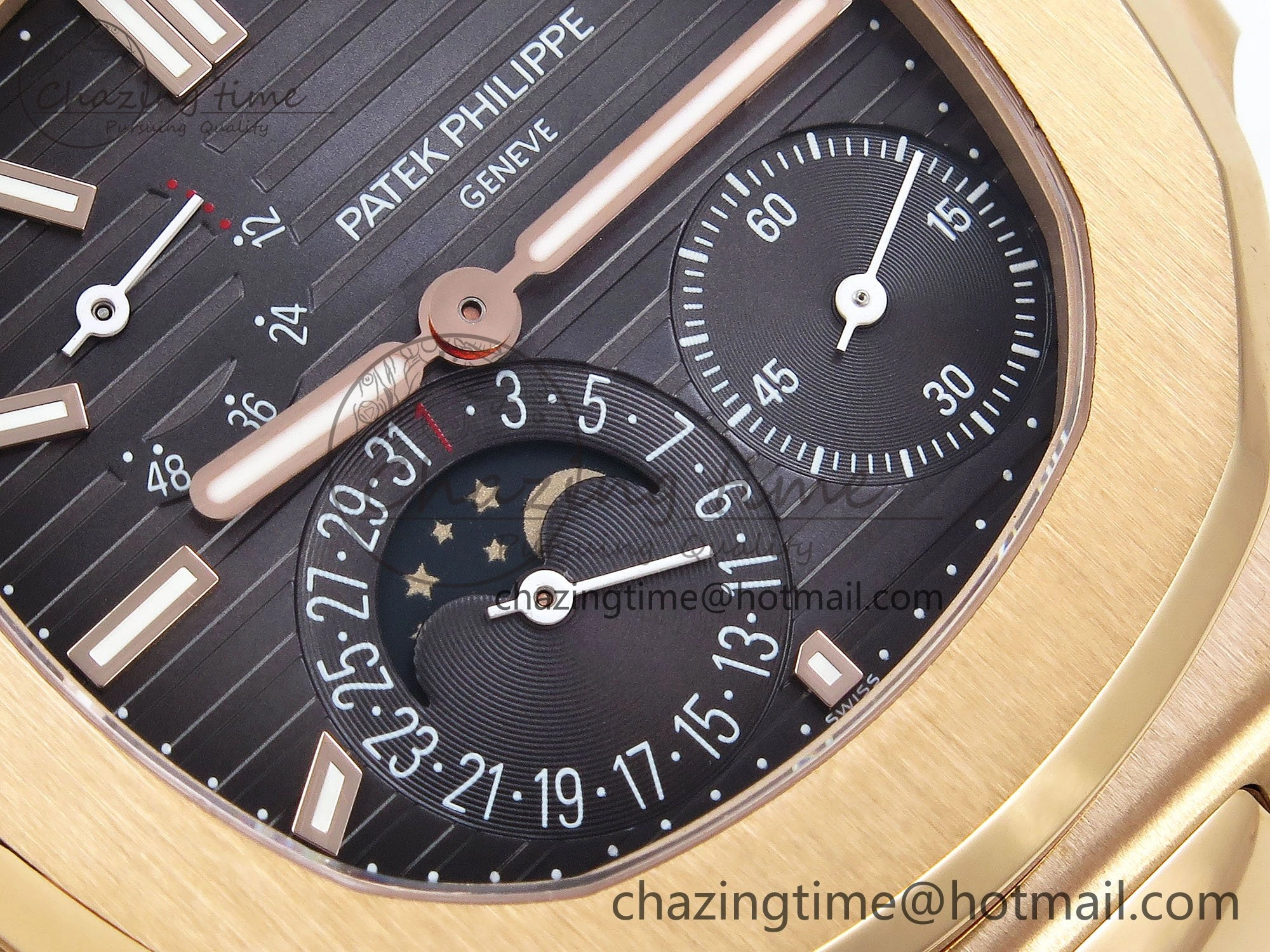 Nautilus 5712 RG PPF 1:1 Best Edition Gray Dial on Brown Leather Strap A240 Super Clone V2