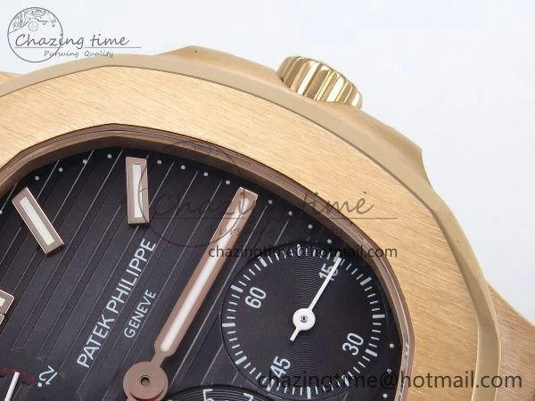 Nautilus 5712 RG PPF 1:1 Best Edition Gray Dial on Brown Leather Strap A240 Super Clone V2