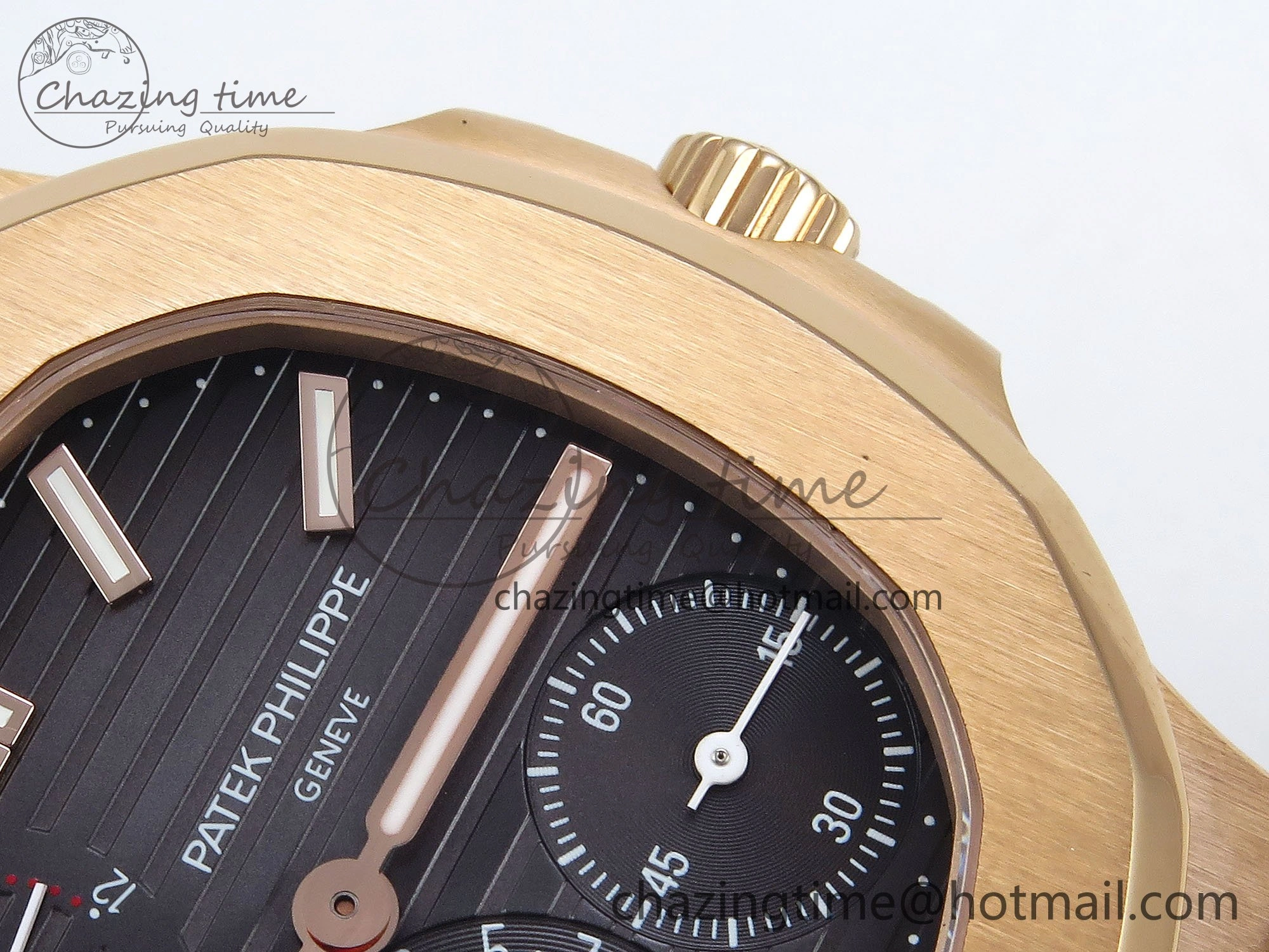 Nautilus 5712 RG PPF 1:1 Best Edition Gray Dial on Brown Leather Strap A240 Super Clone V2