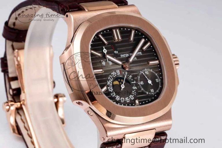 Nautilus 5712 RG PPF 1:1 Best Edition Gray Dial on Brown Leather Strap A240