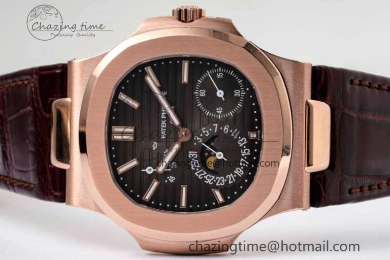 Nautilus 5712 RG PPF 1:1 Best Edition Gray Dial on Brown Leather Strap A240