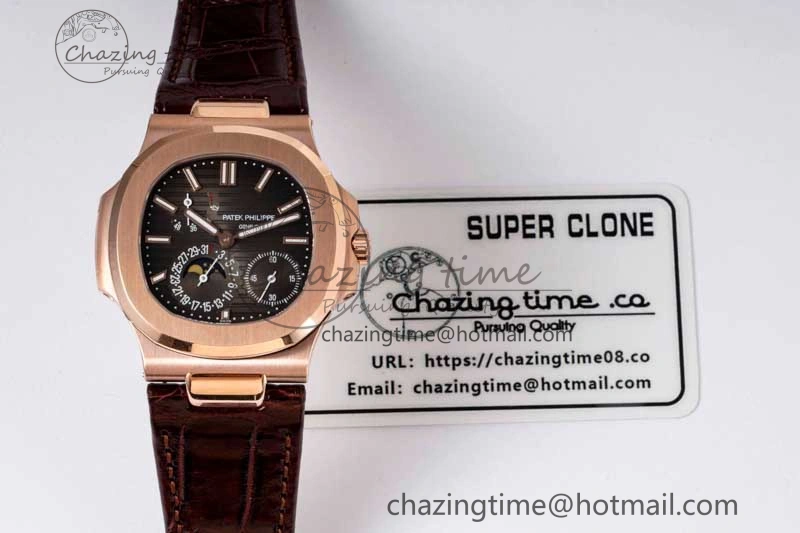 Nautilus 5712 RG PPF 1:1 Best Edition Gray Dial on Brown Leather Strap A240