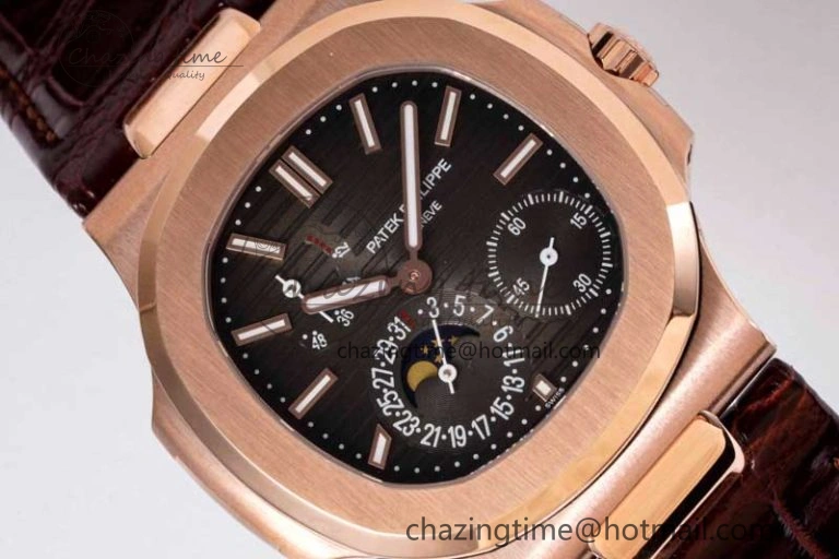 Nautilus 5712 RG PPF 1:1 Best Edition Gray Dial on Brown Leather Strap A240