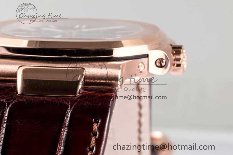 Nautilus 5712 RG PPF 1:1 Best Edition Gray Dial on Brown Leather Strap A240