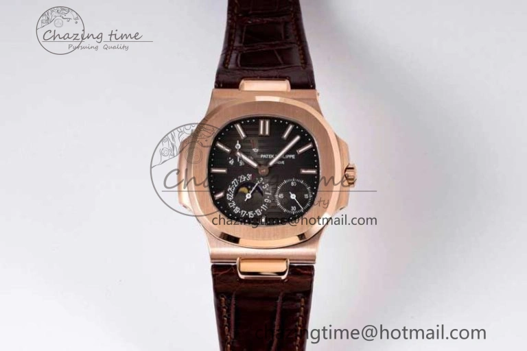 Nautilus 5712 RG PPF 1:1 Best Edition Gray Dial on Brown Leather Strap A240
