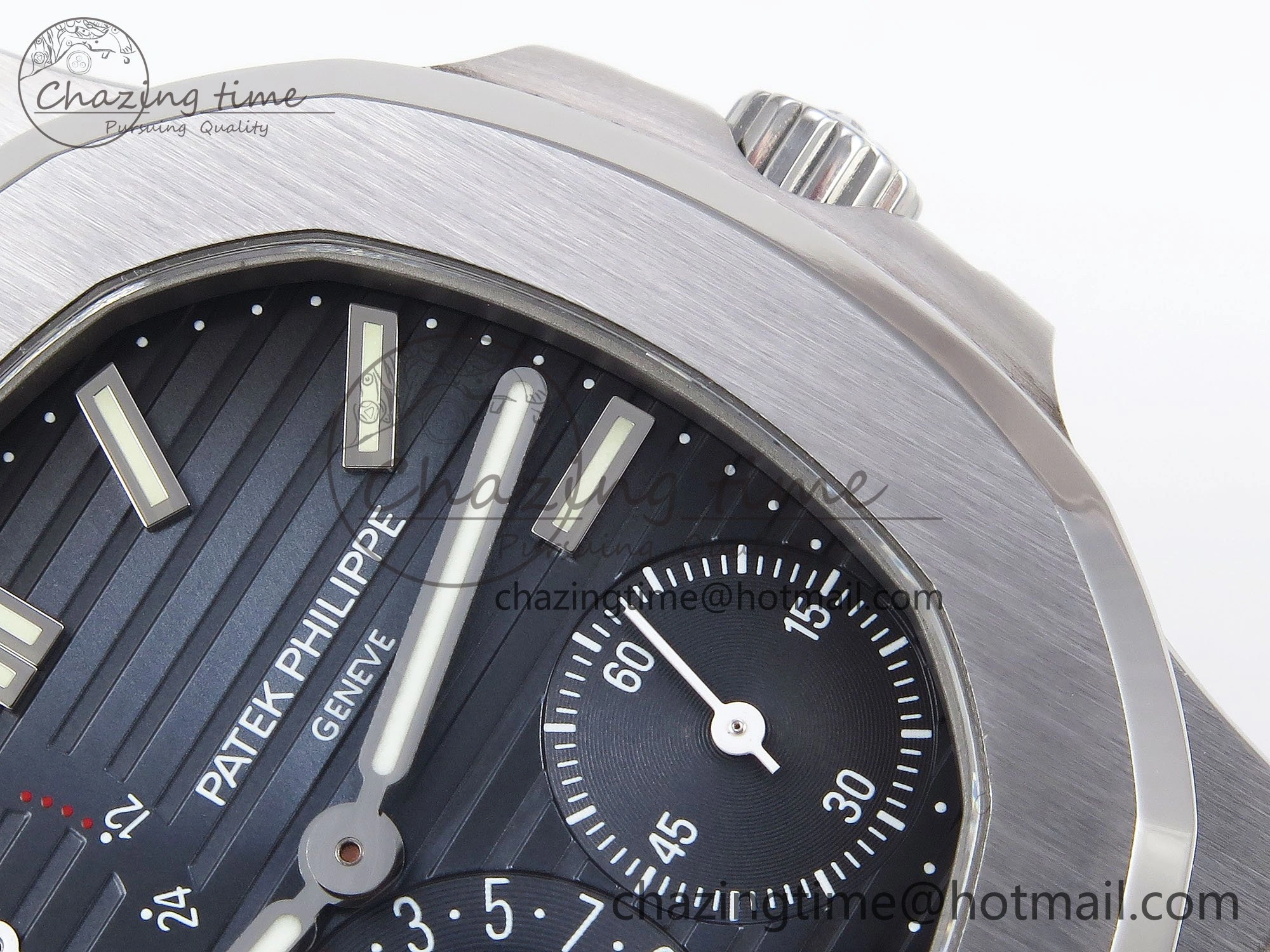 Nautilus 5712 SS PPF 1:1 Best Edition Blue Dial on Black Leather Strap A240 Super Clone V2