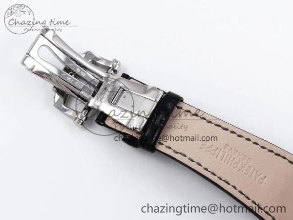 Nautilus 5712 SS PPF 1:1 Best Edition Blue Dial on Black Leather Strap A240 Super Clone V2