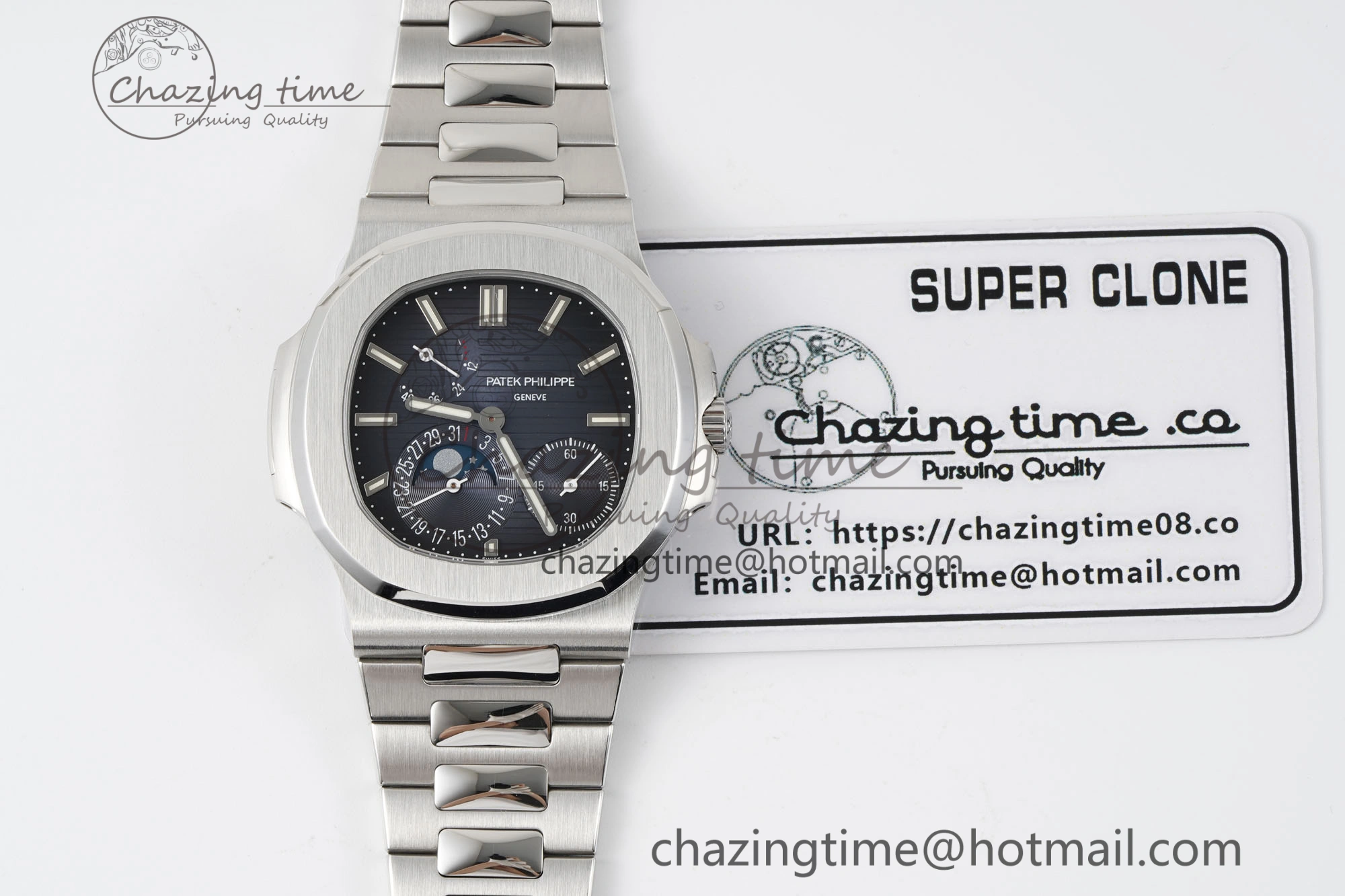 Nautilus 5712 SS PPF 1:1 Best Edition Blue Dial on SS Bracelet A240 Super Clone V2