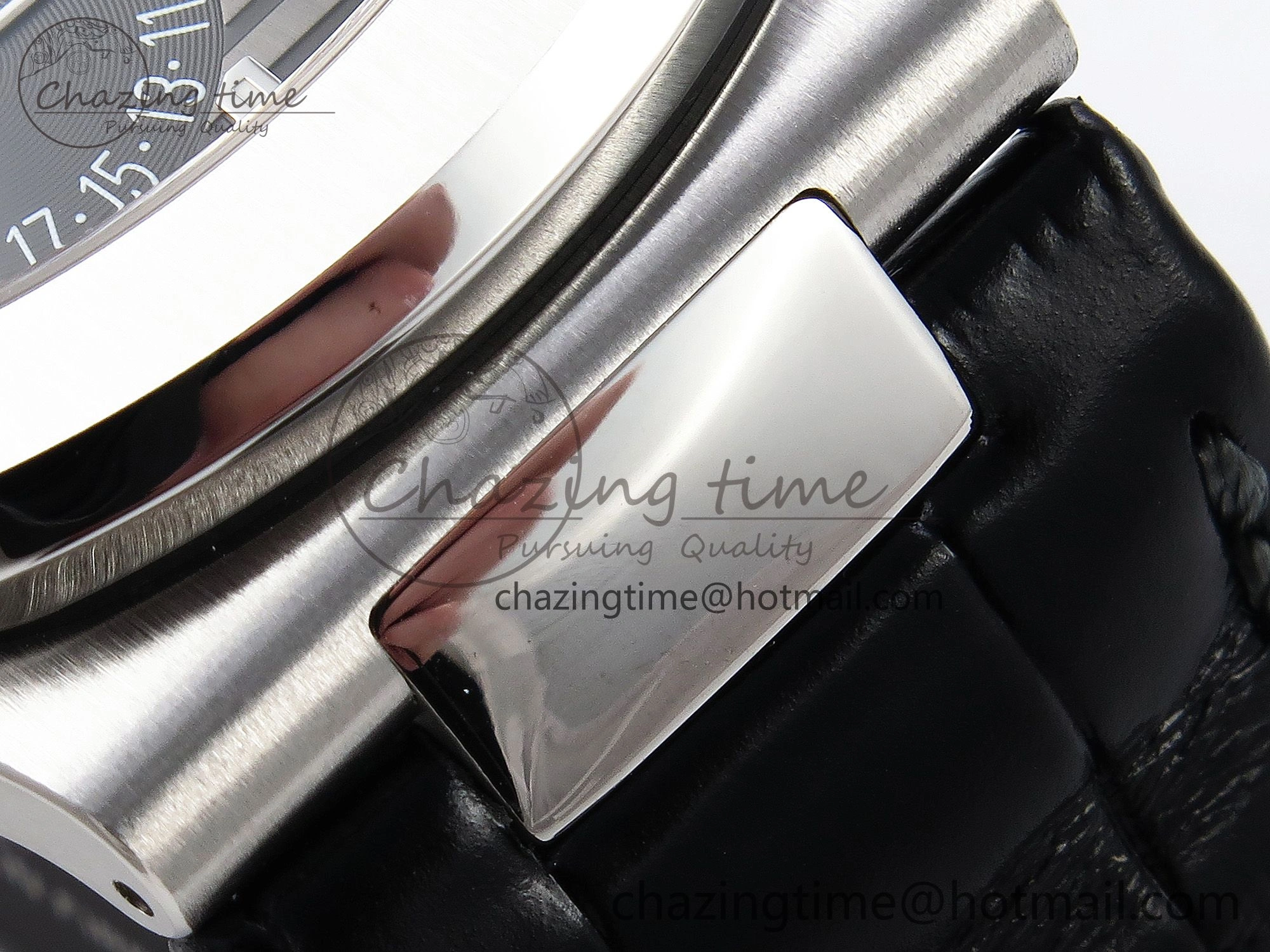 Nautilus 5712 SS PPF 1:1 Best Edition Gray Dial on Black Leather Strap A240 Super Clone V2