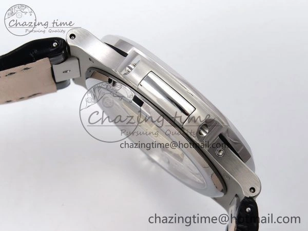 Nautilus 5712 SS PPF 1:1 Best Edition Gray Dial on Black Leather Strap A240 Super Clone V2