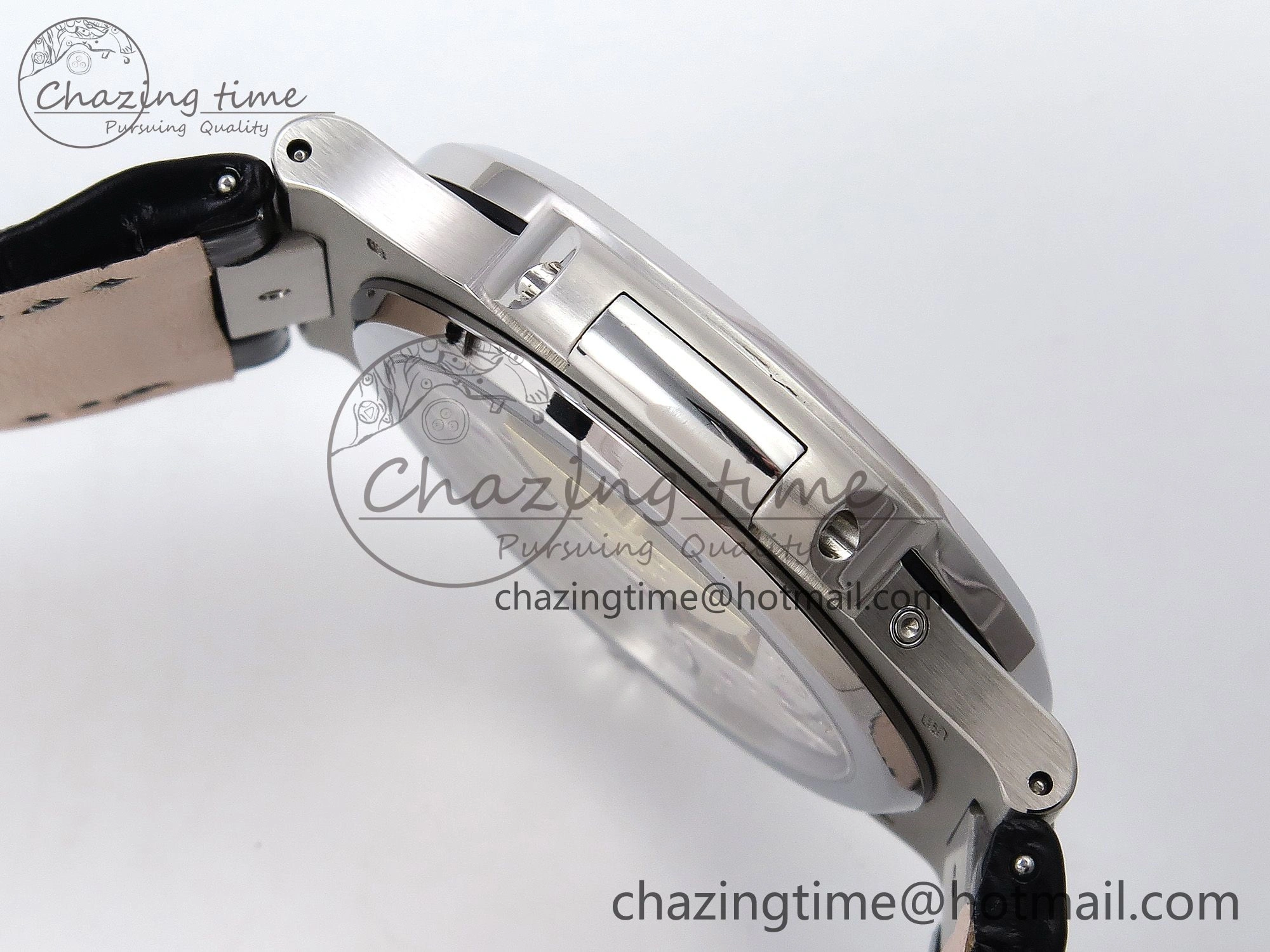 Nautilus 5712 SS PPF 1:1 Best Edition Gray Dial on Black Leather Strap A240 Super Clone V2