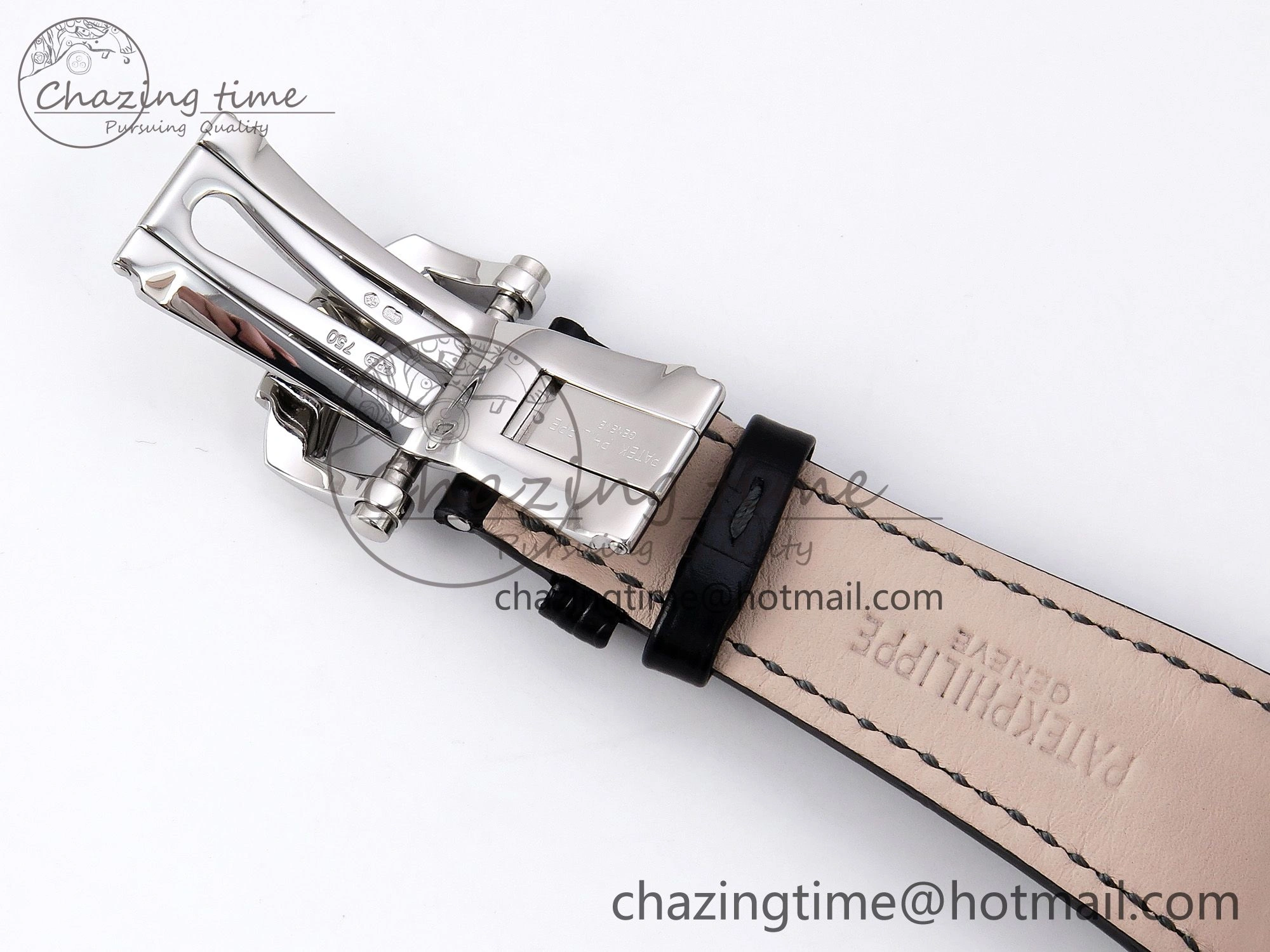 Nautilus 5712 SS PPF 1:1 Best Edition Gray Dial on Black Leather Strap A240 Super Clone V2