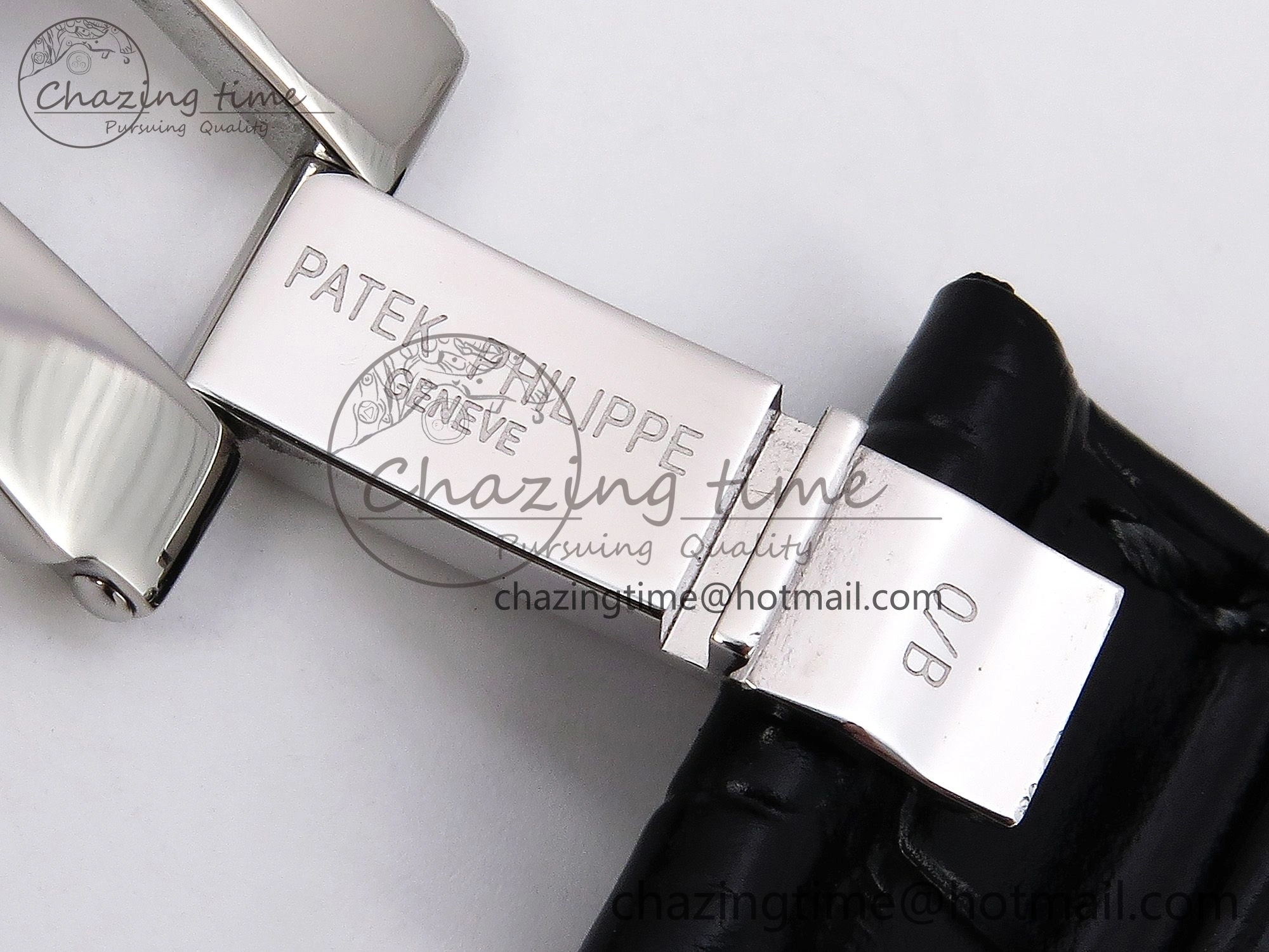 Nautilus 5712 SS PPF 1:1 Best Edition Gray Dial on Black Leather Strap A240 Super Clone V2