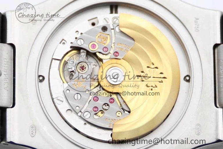 Nautilus 5719 GSF 1:1 Best Edition Full Diamonds Dial and Black Leather Strap 324CS