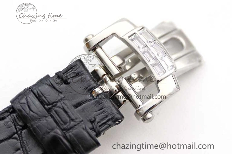 Nautilus 5719 GSF 1:1 Best Edition Full Diamonds Dial and Black Leather Strap 324CS