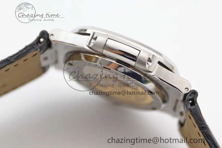 Nautilus 5719 GSF 1:1 Best Edition Full Diamonds Dial and Black Leather Strap 324CS