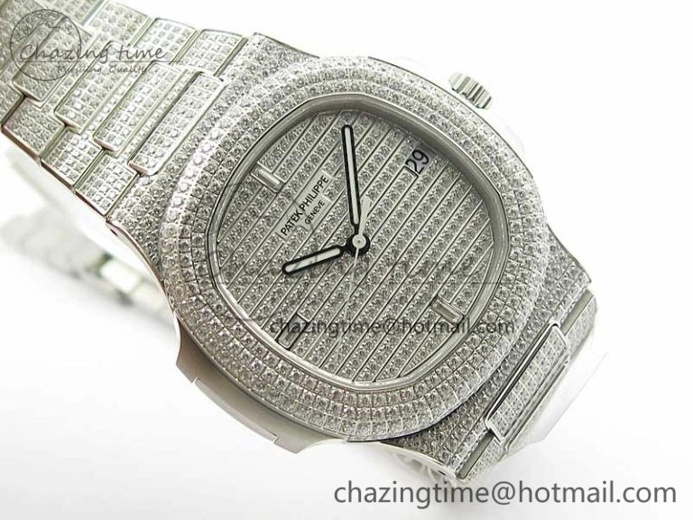 Nautilus 5719 1G PPF 1:1 Best Edition Full Diamonds Dial and Bracelet 324CS (Free box)
